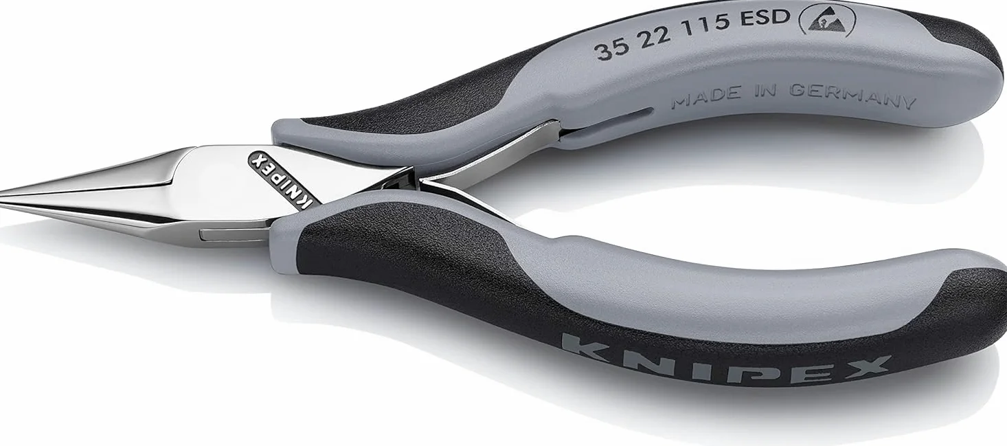 KNIPEX Szczypce ESD dla elektroników ze złączem wsuwkowym z osłonkami wielokomponentowymi 115 mm, 35 22 115 ESD
