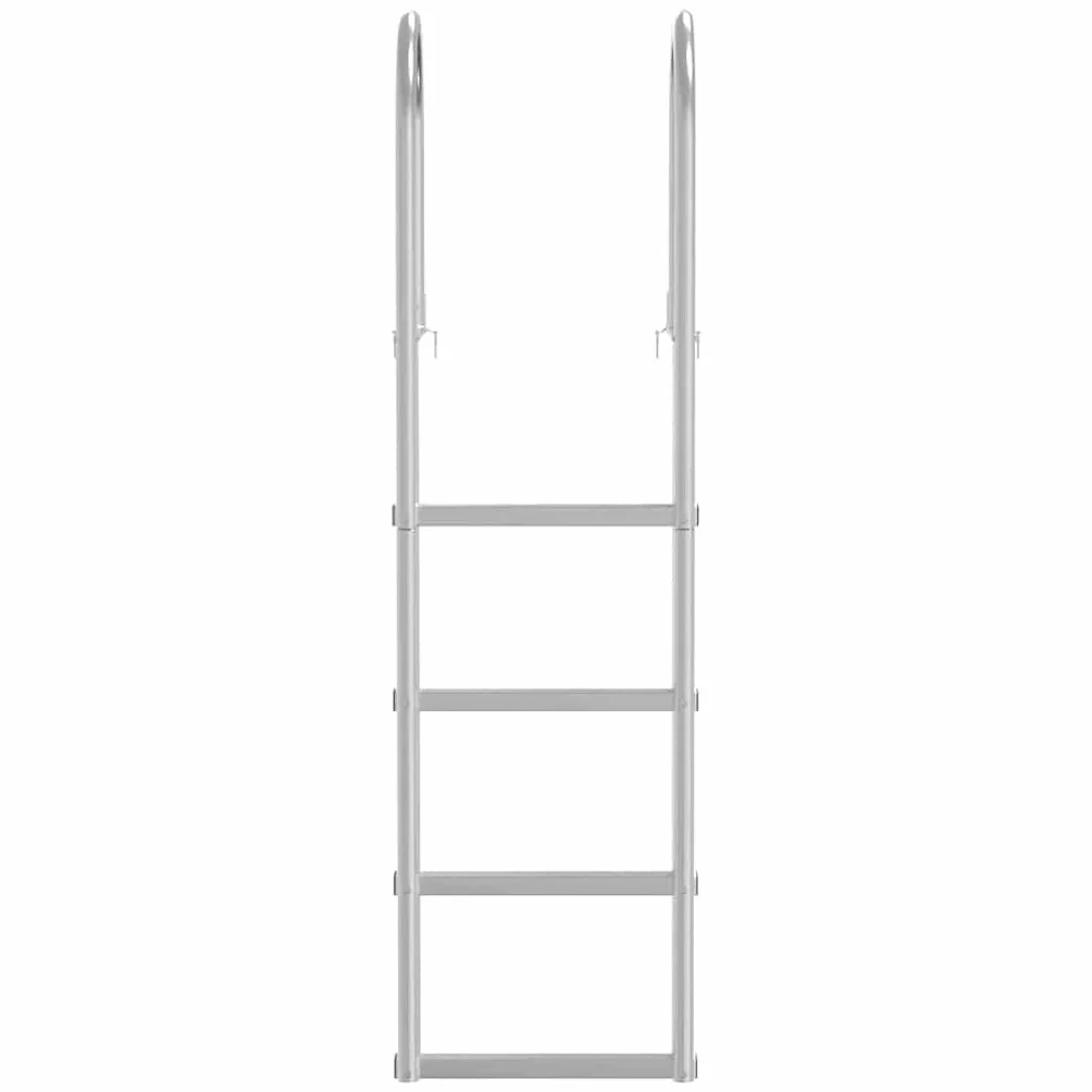 vidaXL Drabinka dokowa 4-stopniowa Srebrny 45 ×11,5 ×162 cm Aluminium