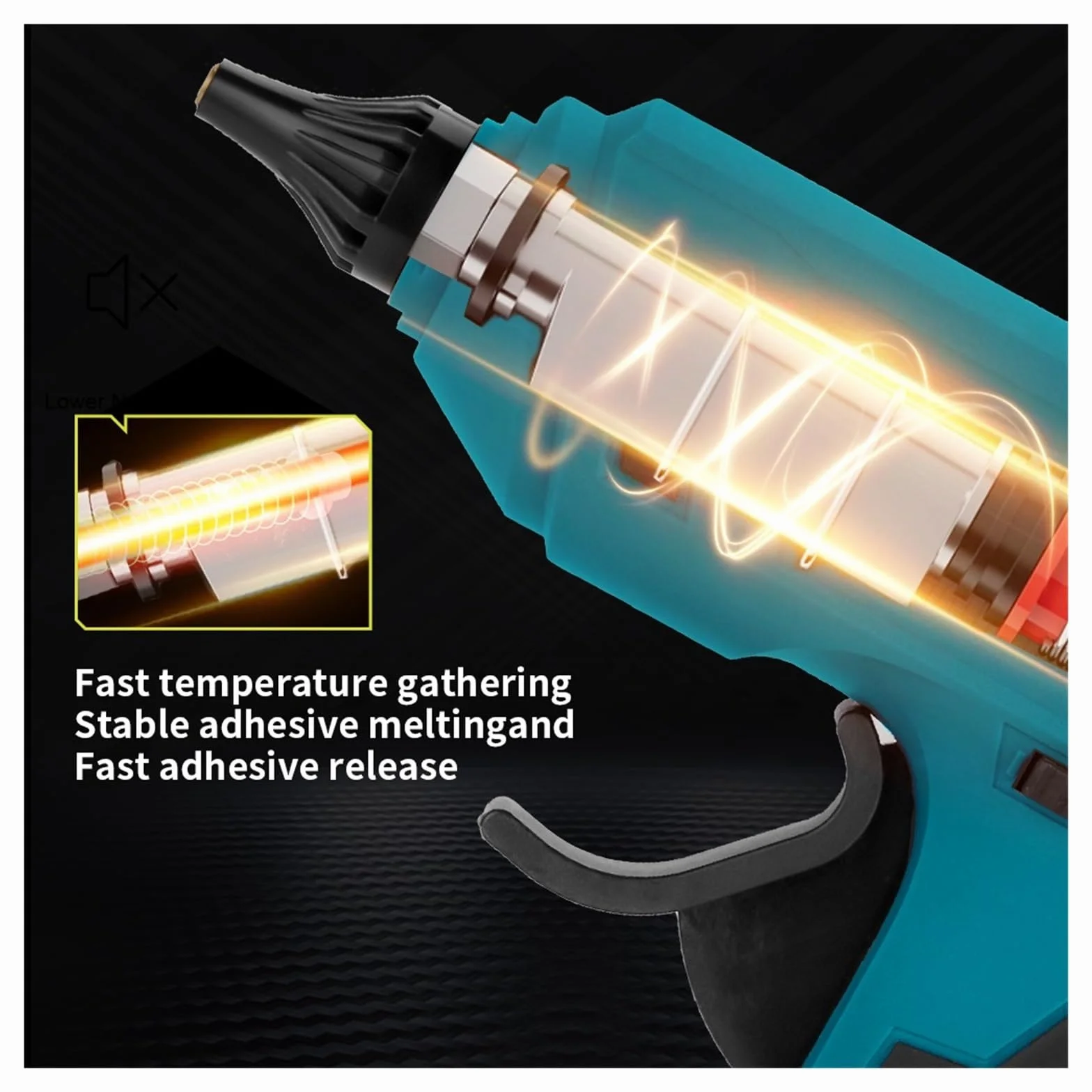 280°C Elektryczny Pistolet Do Klejenia Na Gorąco Przenośny Akumulator DIY Narzędzie Do Naprawy Z 10 Szt. Zestaw Klejów W Sztyfcie Do Akumulatora 18 V Szybkie Nagrzewanie(1 Battery)