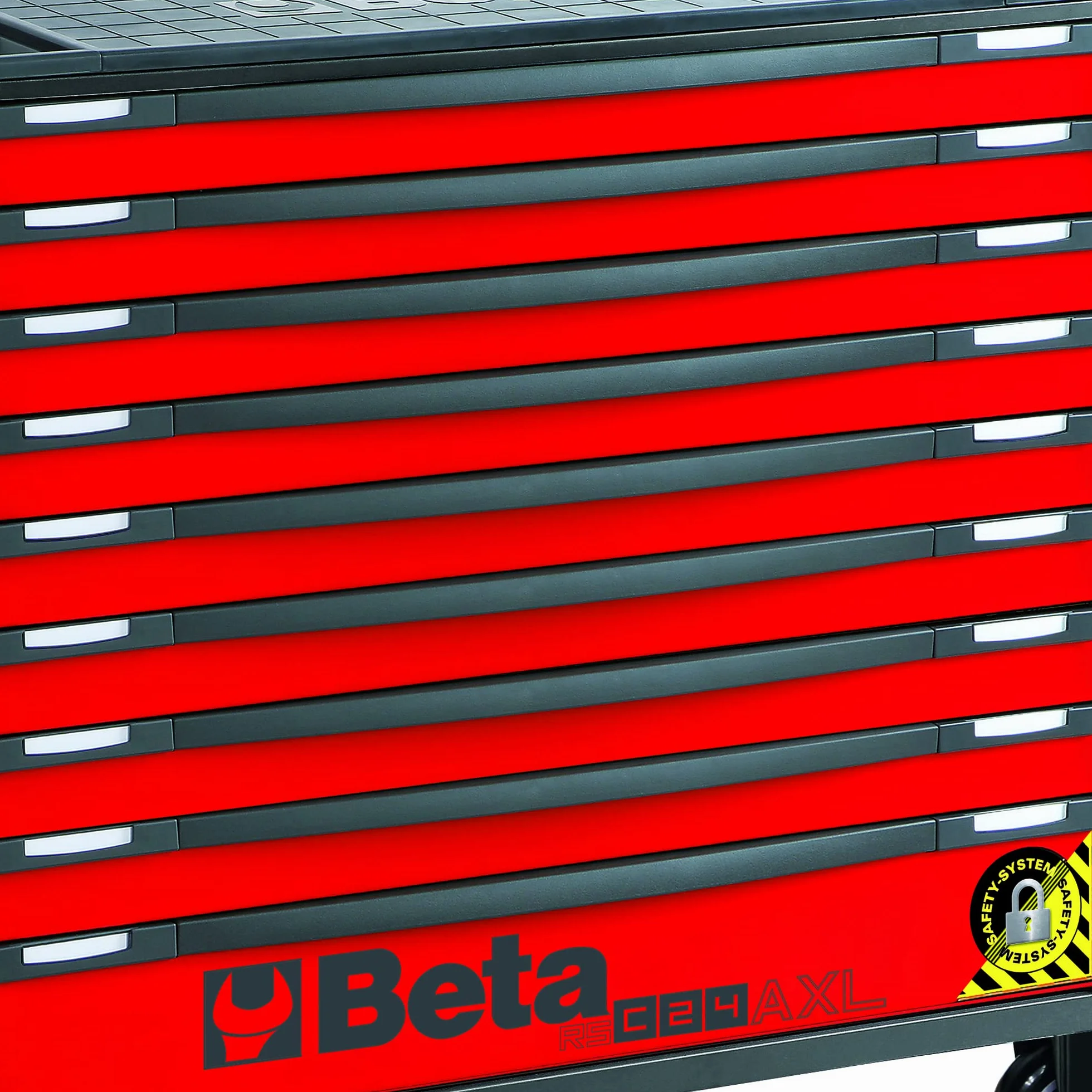 Beta RSC24AL/9-R wózek narzędziowy (mobilny wózek warsztatowy, z 9 całkowicie wyjmowanymi szufladami wraz z prowadnicami teleskopowymi, system zapobiegający przechyleniu, wysoka nośność do 1000 kg, 90