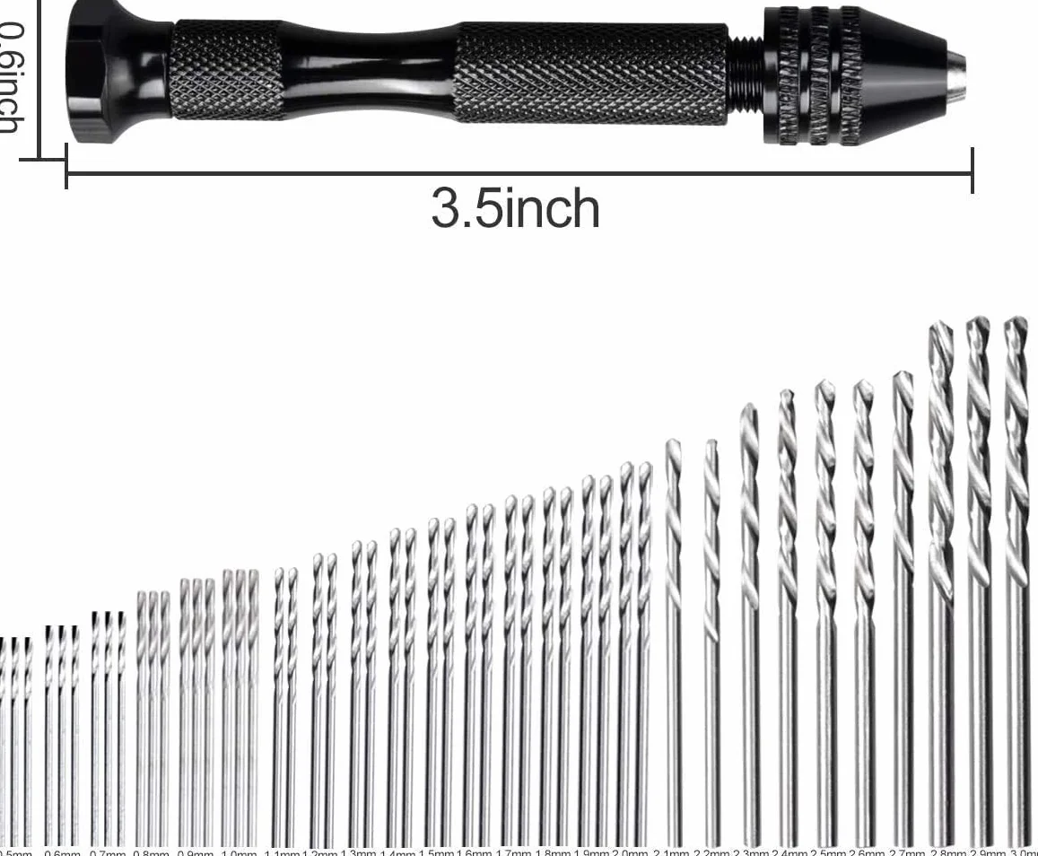 Imadło z trzpieniem 60 sztuk mini wiertła 0,3-1,2 mm do PCB wiertła kręte 0,5-3,0 mm precyzyjne imadło ręczne