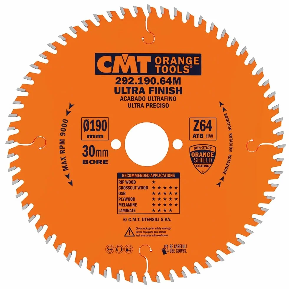Cmt orange Tools 292,190.64 m-sega brzeszczot do piły tarczowej 190 x 2,6 x 64 ATB 15 Z 30 stopni