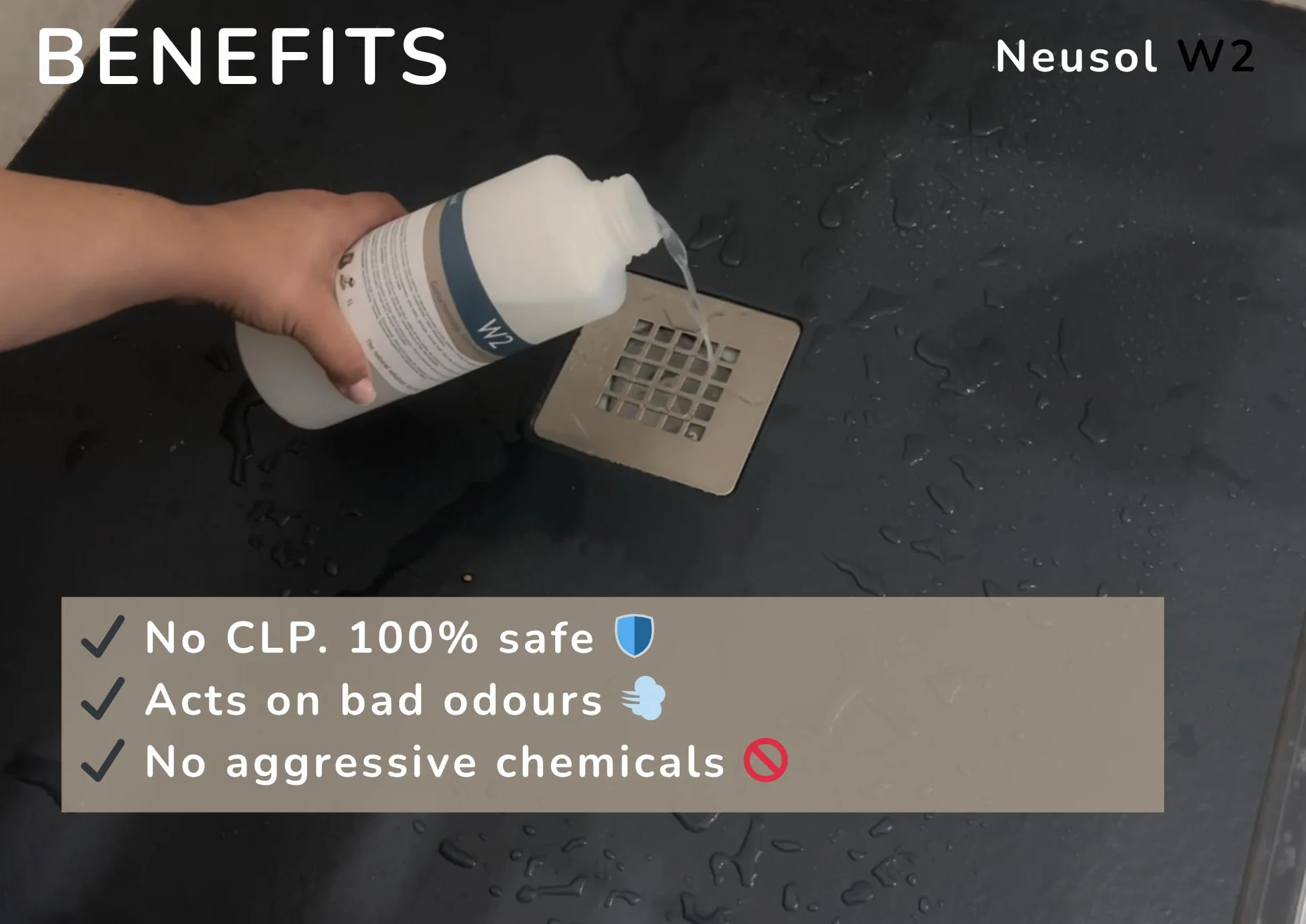 W2 Anti-odor Eliminacja nieprzyjemnych zapachów Błyskawicznie W rurach rynnach spustowych studzienkach kanalizacyjnych Wody resztkowe lub szare Usuwa przykry zapach (2L)