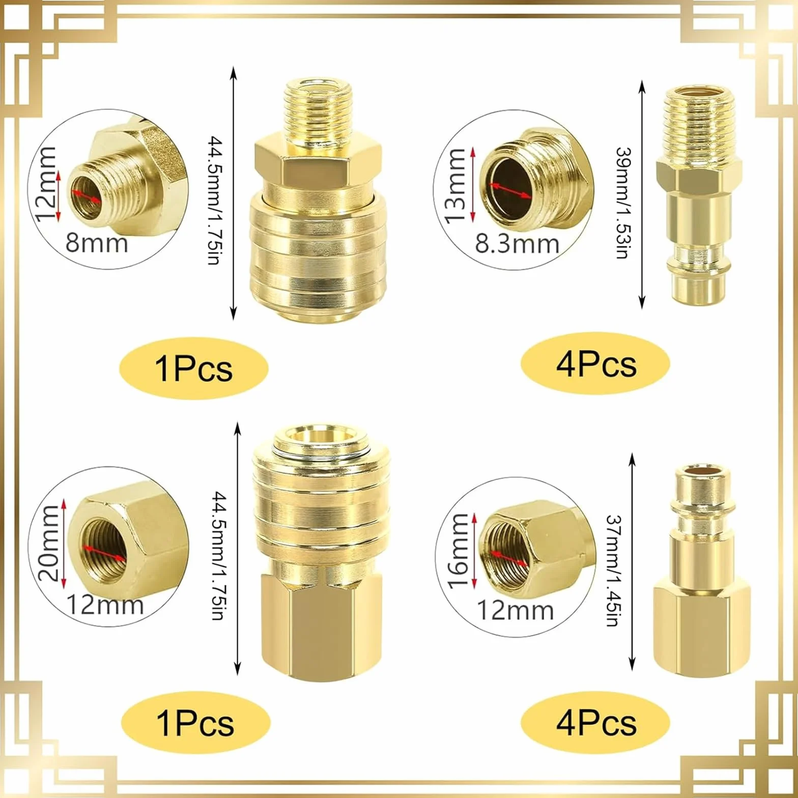 10 sztuk euro złącze sprężonego powietrza, szybkozłącze 1/4 cala, złącze pneumatyczne 1/4" Bsp, szybkozłączka do sprężonego powietrza, gwint zewnętrzny
