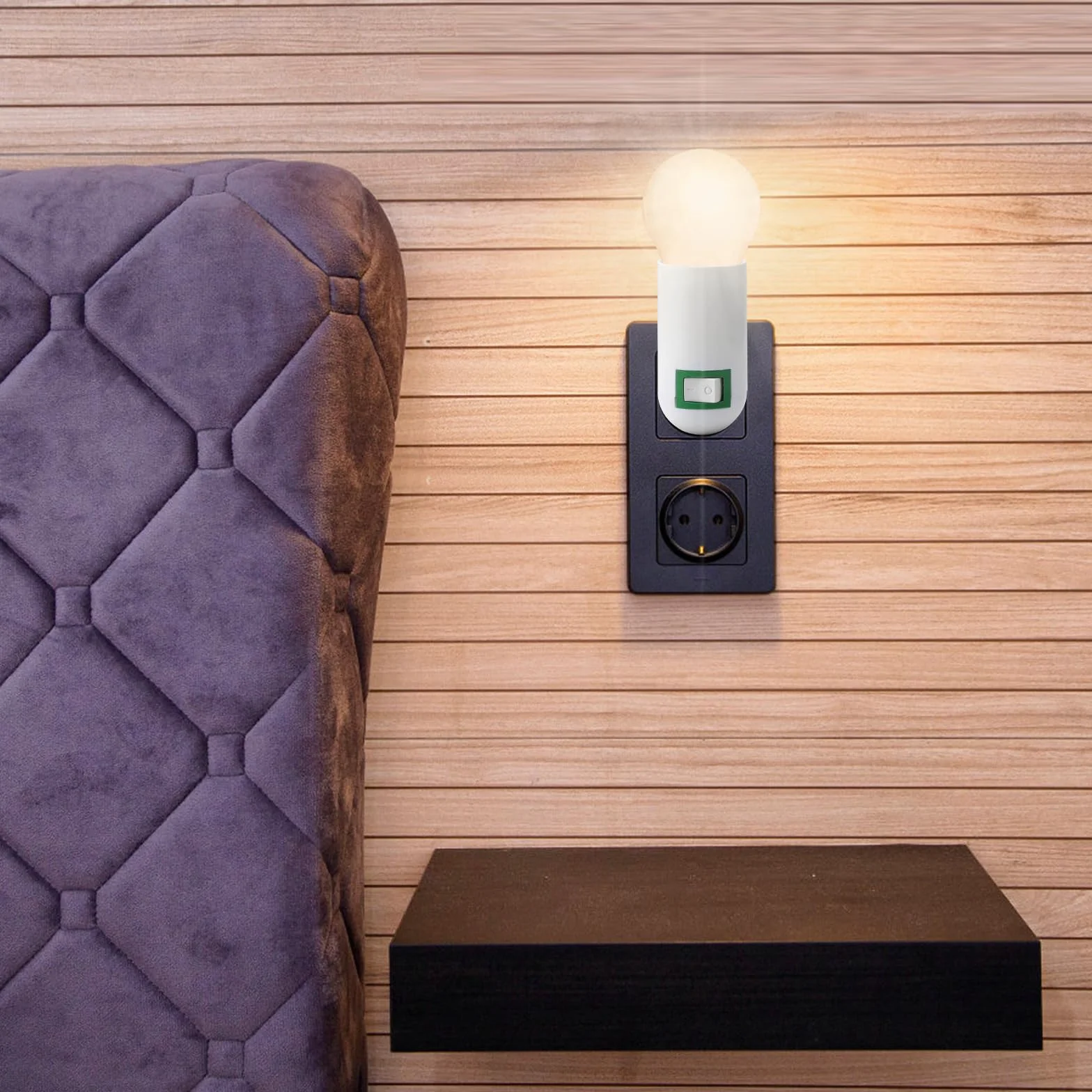 HENGBIRD 2 sztuki oprawek E27 do lampy 360° regulowana oprawa lampy z przełącznikiem, wtyczka EU, gniazdo wtykowe do żarówki, lampy ściennej, adapter cokołowy, lampa kuchenna, konwerter