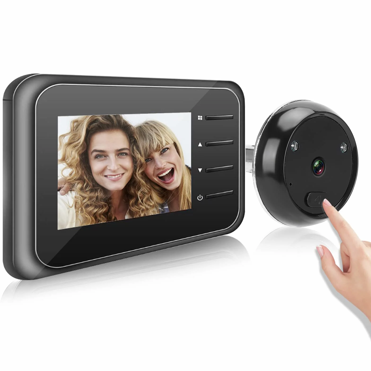 Bezprzewodowy Cyfrowy Dzwonek Wideo, Wizjer z Monitorem LCD 2,4 Cala, Kamera z Noktowizorem i Detekcją Ruchu