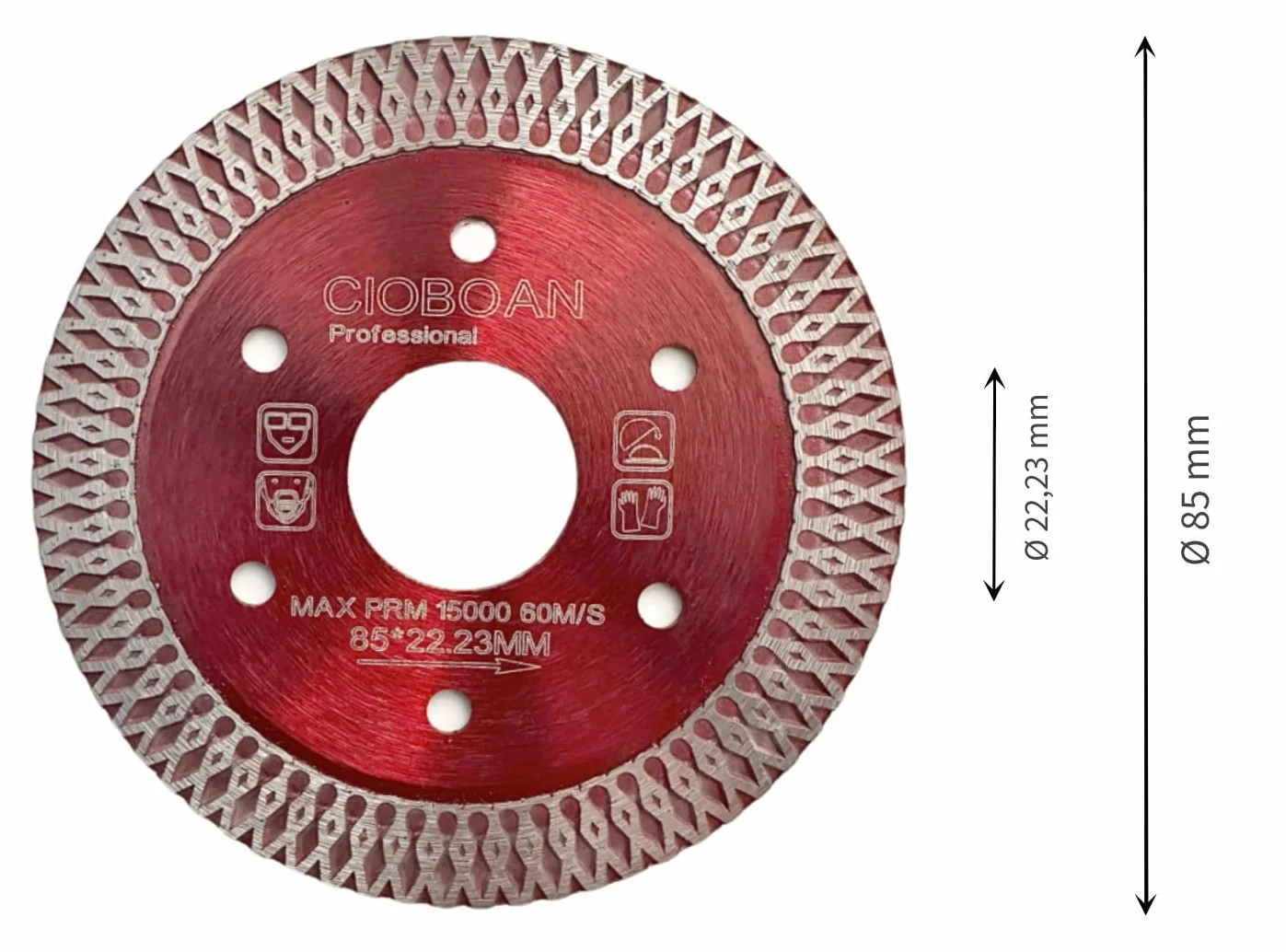 Zestaw diamentowych tarcz 2 x 85 mm, bardzo cienkie diamentowe tarcze do cięcia twardych płytek, twardego kamienia – profesjonalna jakość