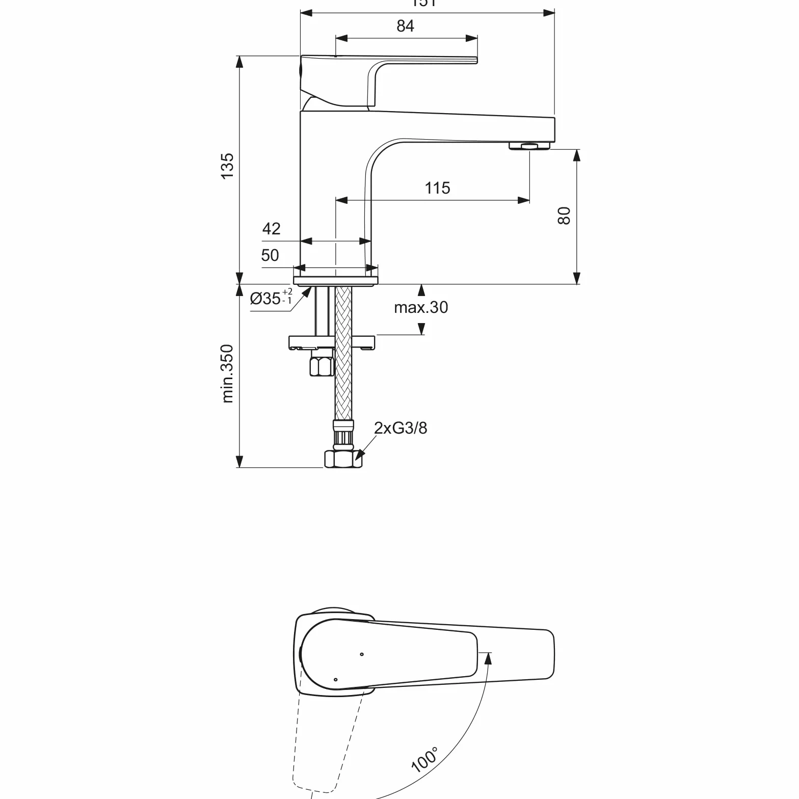 Ideal Standard BC683AA Cerafine D bateria umywalkowa