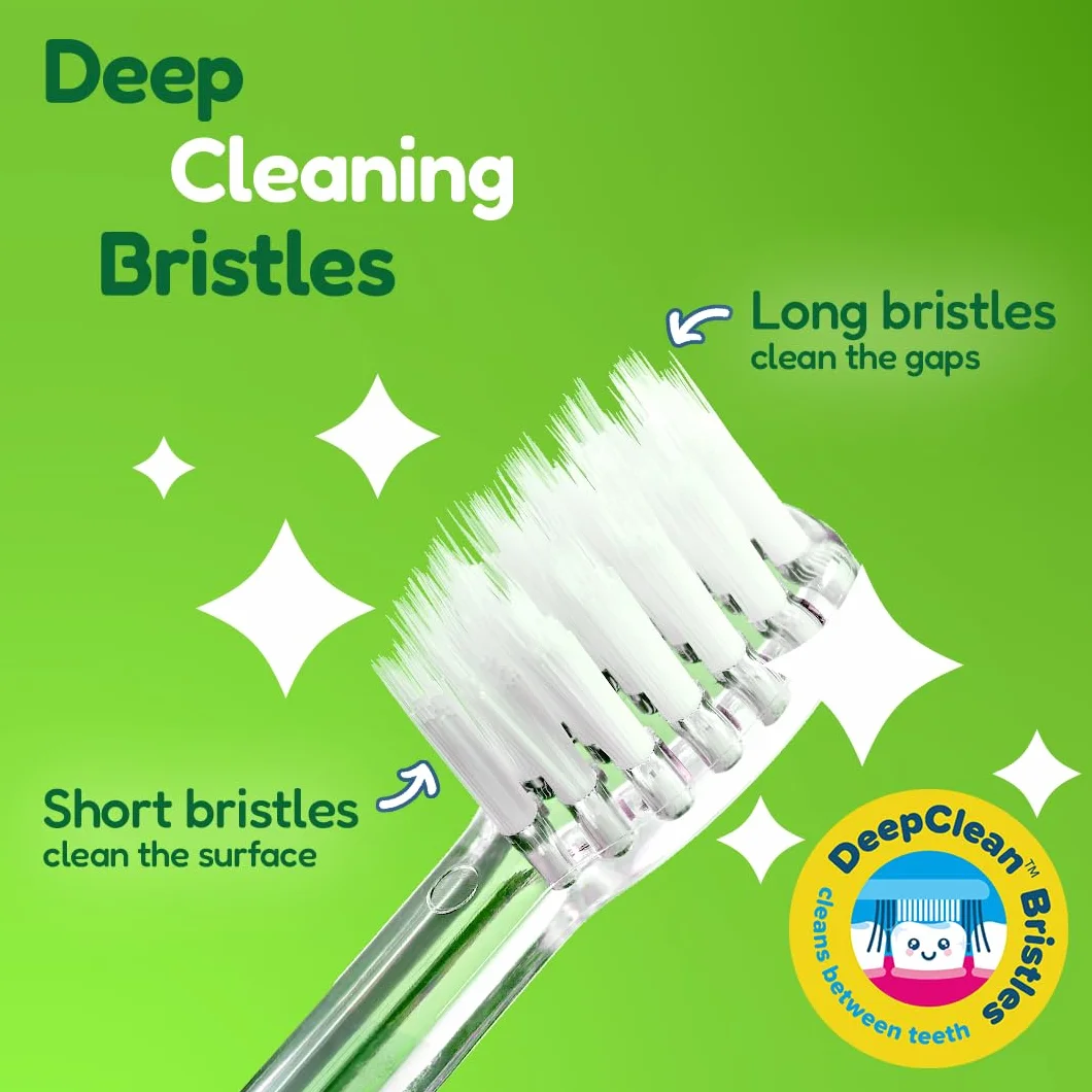 Brush-Baby KidzSonic elektryczna szczoteczka do zębów dla dzieci w wieku 3+ lat – włosie DeepClean, przyssawka – zabawne wzornictwo z migającymi lampkami dyskotekowymi – z 2 zapasowymi głowicami i 1