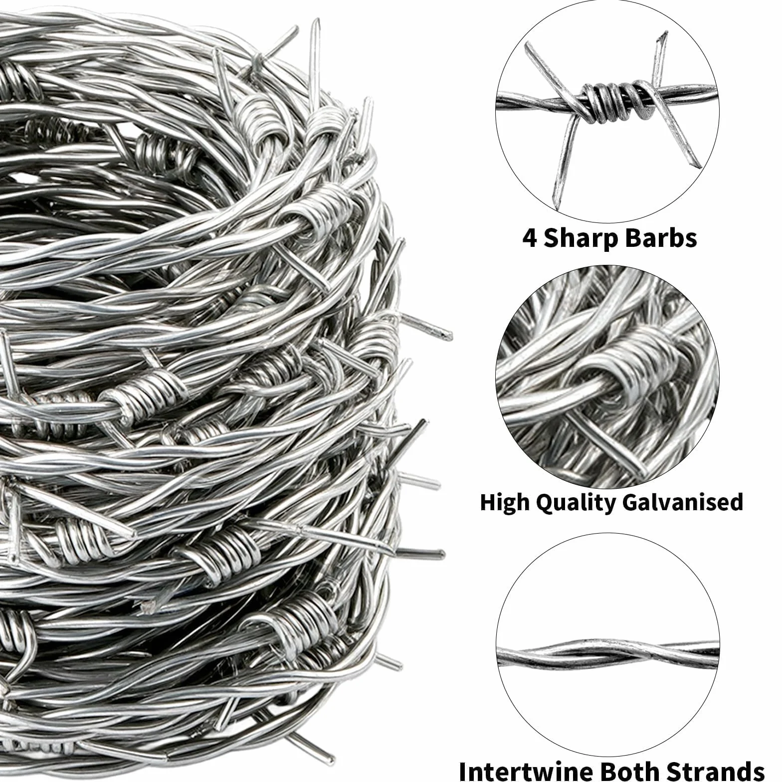 Mbsomnus Drut kolczasty 1,8 mm x 9 m, rolka z drutu kolczastego, ocynkowana ogniowo, z rękawiczkami, kolce, na pastwisko, ogrodzenie, ogrody, balkon, podwórko, ściany, DIY, rękodzieło, kij baseballowy