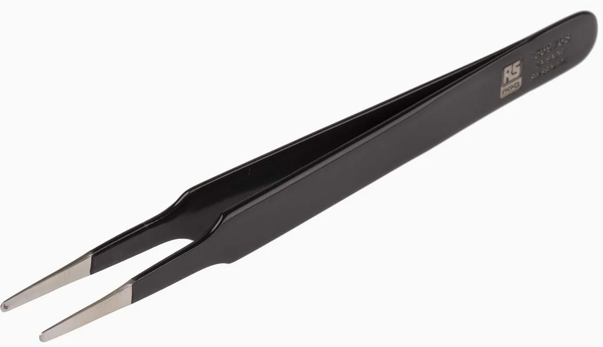 RS PRO 2A.SA.NE pęseta ze stali nierdzewnej, 120 mm, antymagnetyczna, zabezpieczona przed ESD
