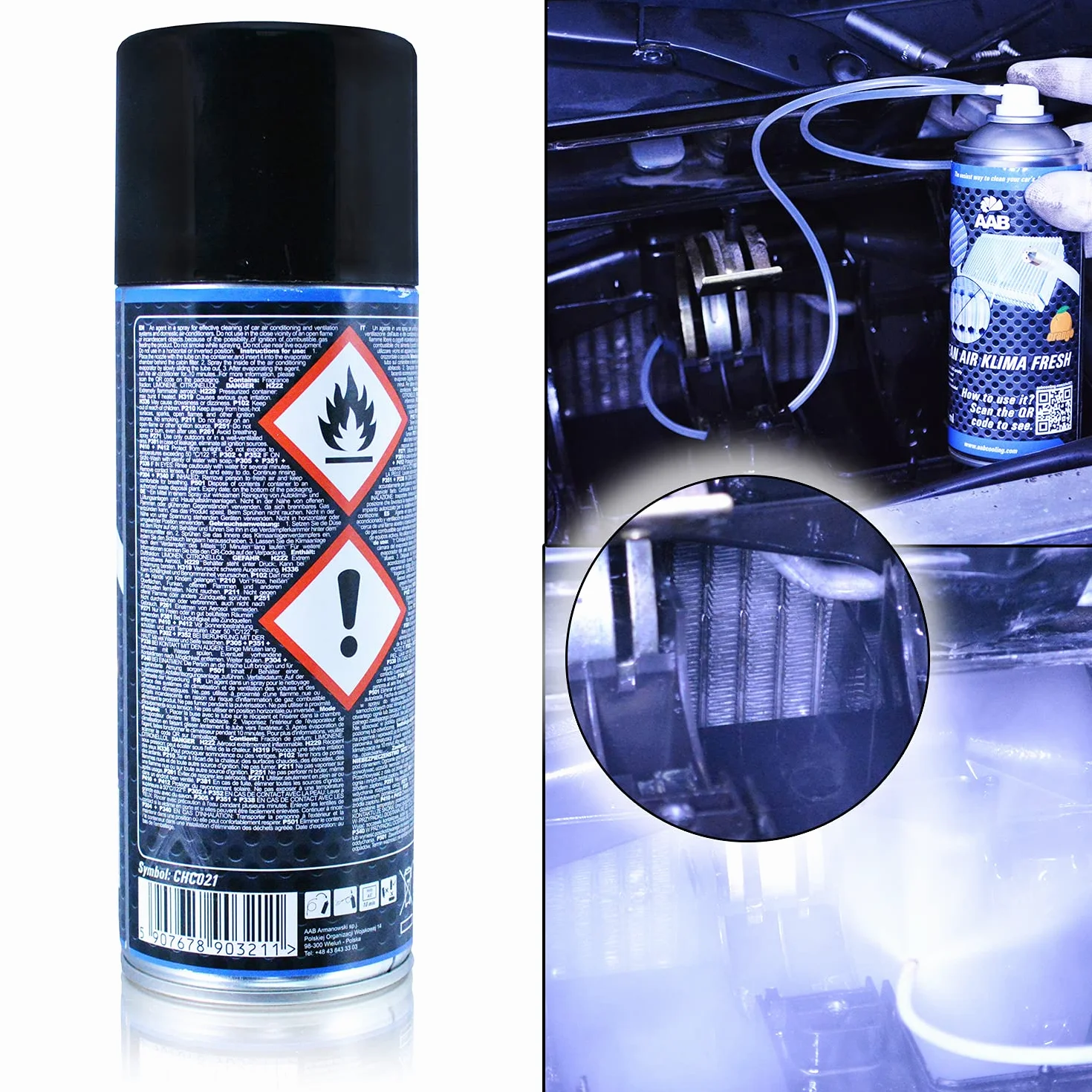 AABCOOLING Clean Air Klima Fresh 400ml - Preparat do Klimatyzacji Samochodowej, Odświeżacz Układu Chłodzenia Powietrza, Spray do Klimy, Czyszczenie Nawiewu i Układu Klimatyzacji