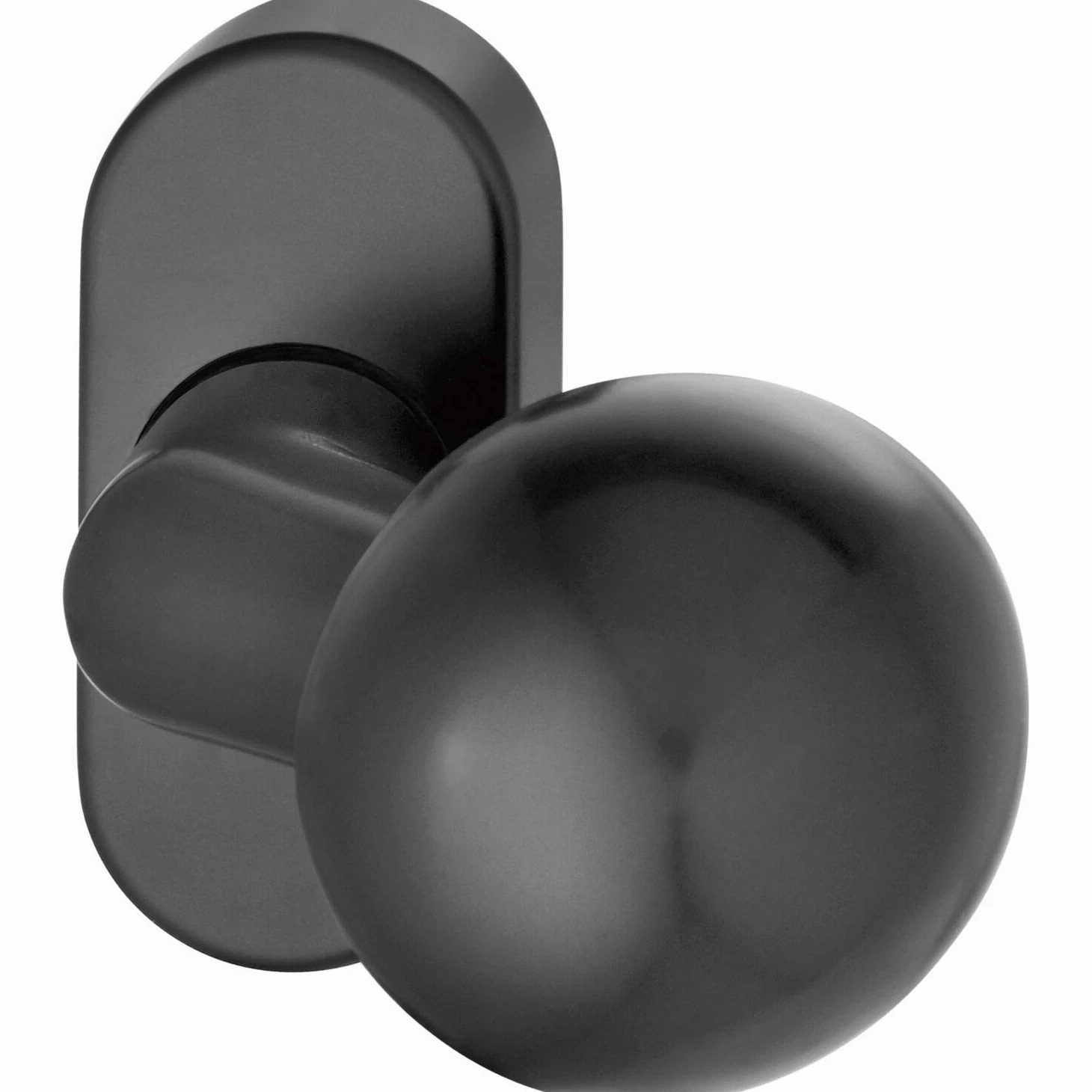 FSB 0 07 0846 22801 0810 Gałka do drzwi twarda ø 50 mm, klamka drzwiowa wygięta na rozetę, gałka do drzwi aluminium czarna matowa 070846, srebrna