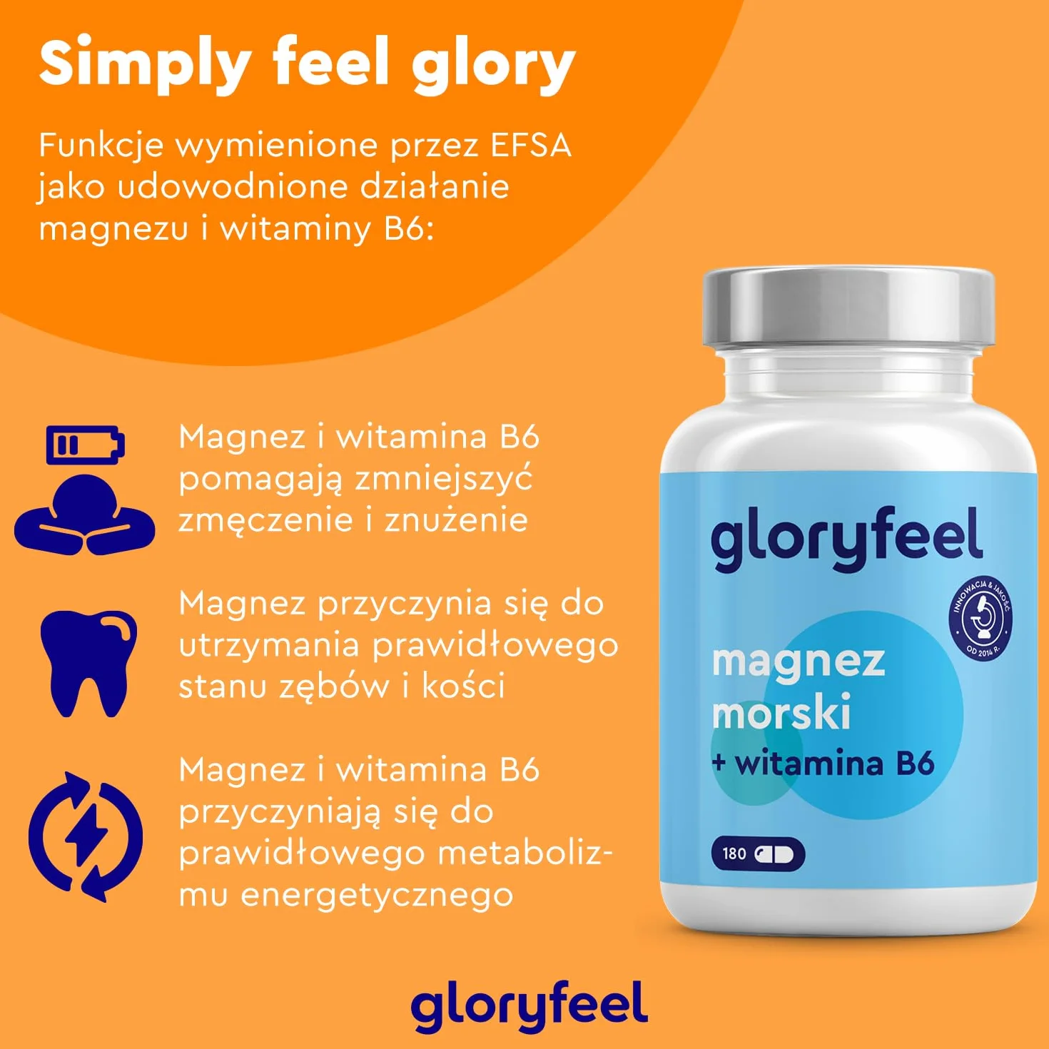 Morski Magnez Czysty Magnez z Soli Morskiej z Witaminą B6 Wegański
