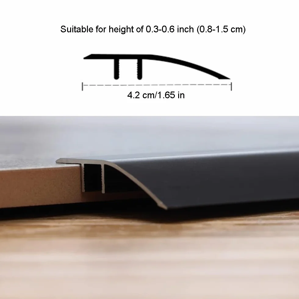 Aluminiowa listwa przejściowa podłogowa metalowy próg drzwi do wykładziny podłogowej listwa przejściowa do płytek rampowych w drzwiach laminat(Pearl White,100cm(40in))