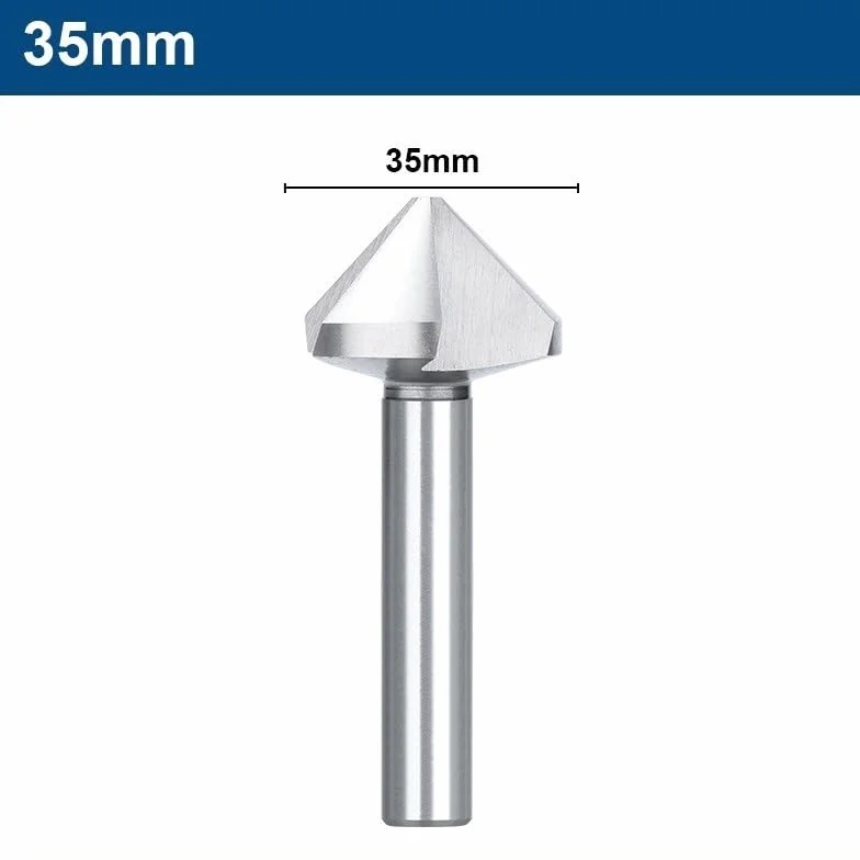 1 szt. 4,5-50 mm frez fazujący 3-ostrzowy HSS 6542 wiertło stożkowe do drewna i metalu narzędzie do wiercenia otworów 90 stopni(35mm)