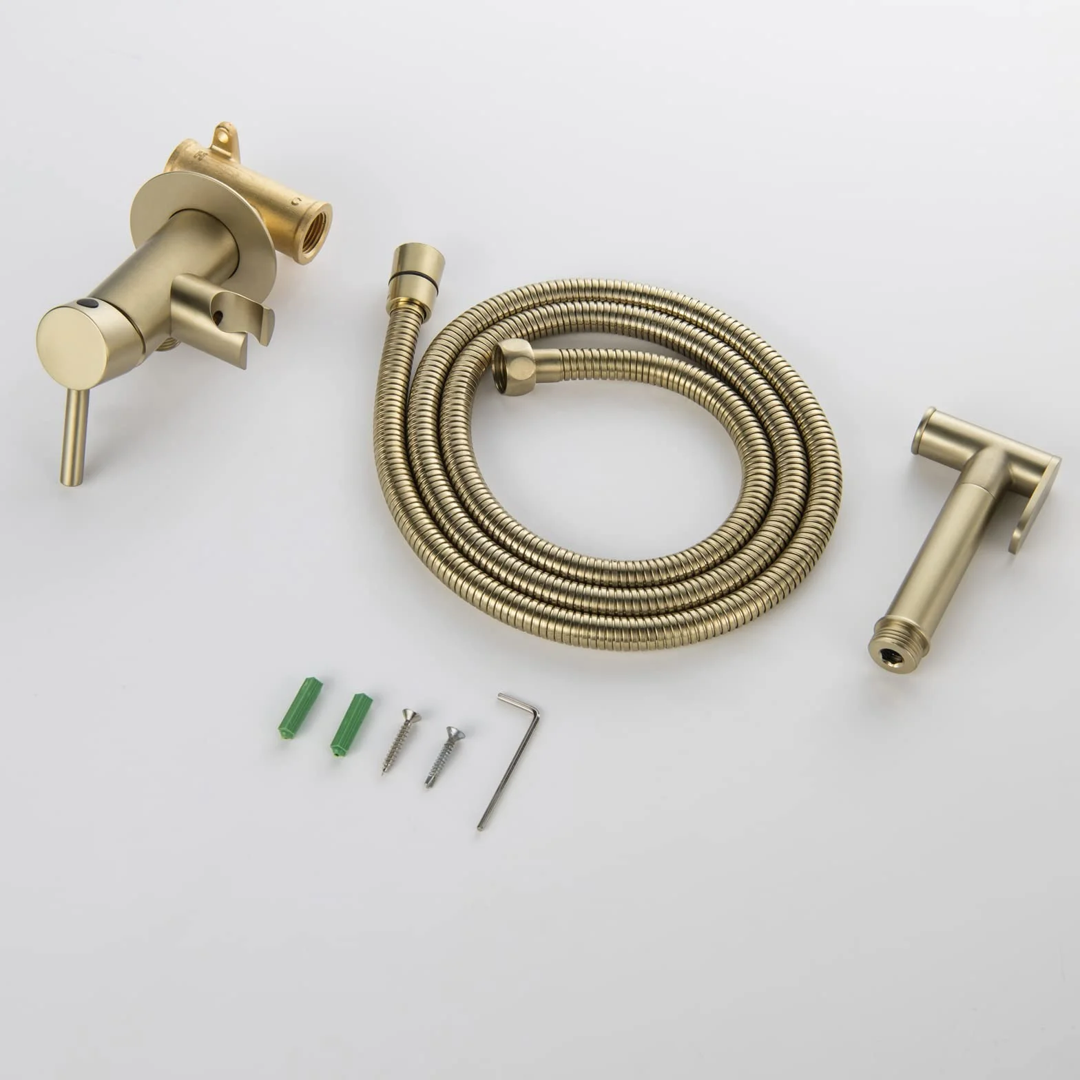 Złoty mosiężny ręczny opryskiwacz bidet zestaw do toalety naścienny zestaw opryskiwaczy pieluch z pojedynczym uchwytem wąż prysznicowy 150 cm w zestawie