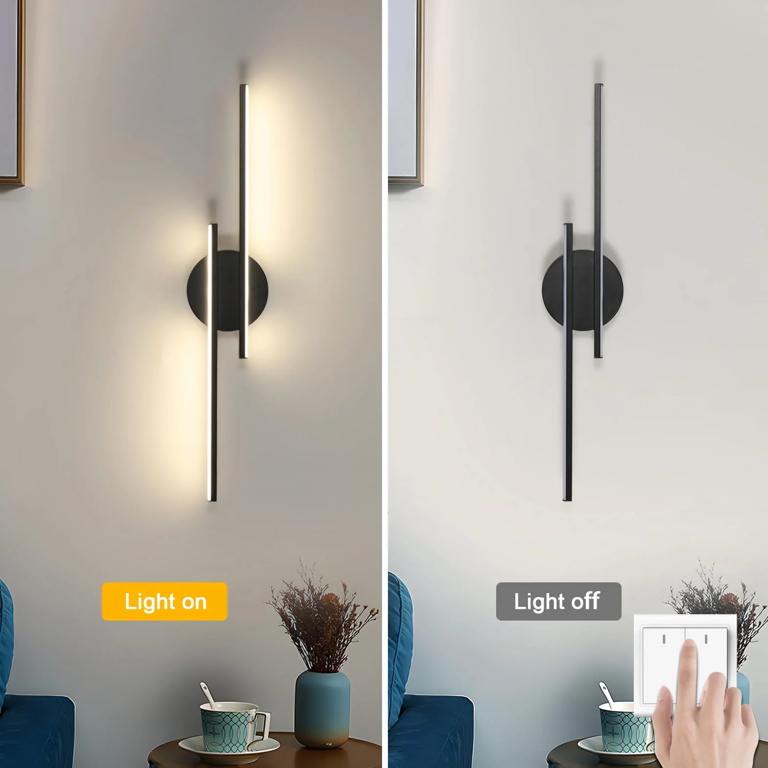 Lampa ścienna do wnętrz, LED, czarna, 4500 K