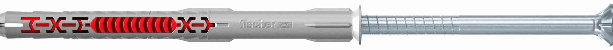 fischer DuoXpand 8 x 100 T, wysokiej jakości uniwersalne kołki rozporowe z ocynkowaną śrubą z łbem wpuszczanym (10 szt.), kołki do mocnego trzymania, idealne do porowatych materiałów budowlanych i
