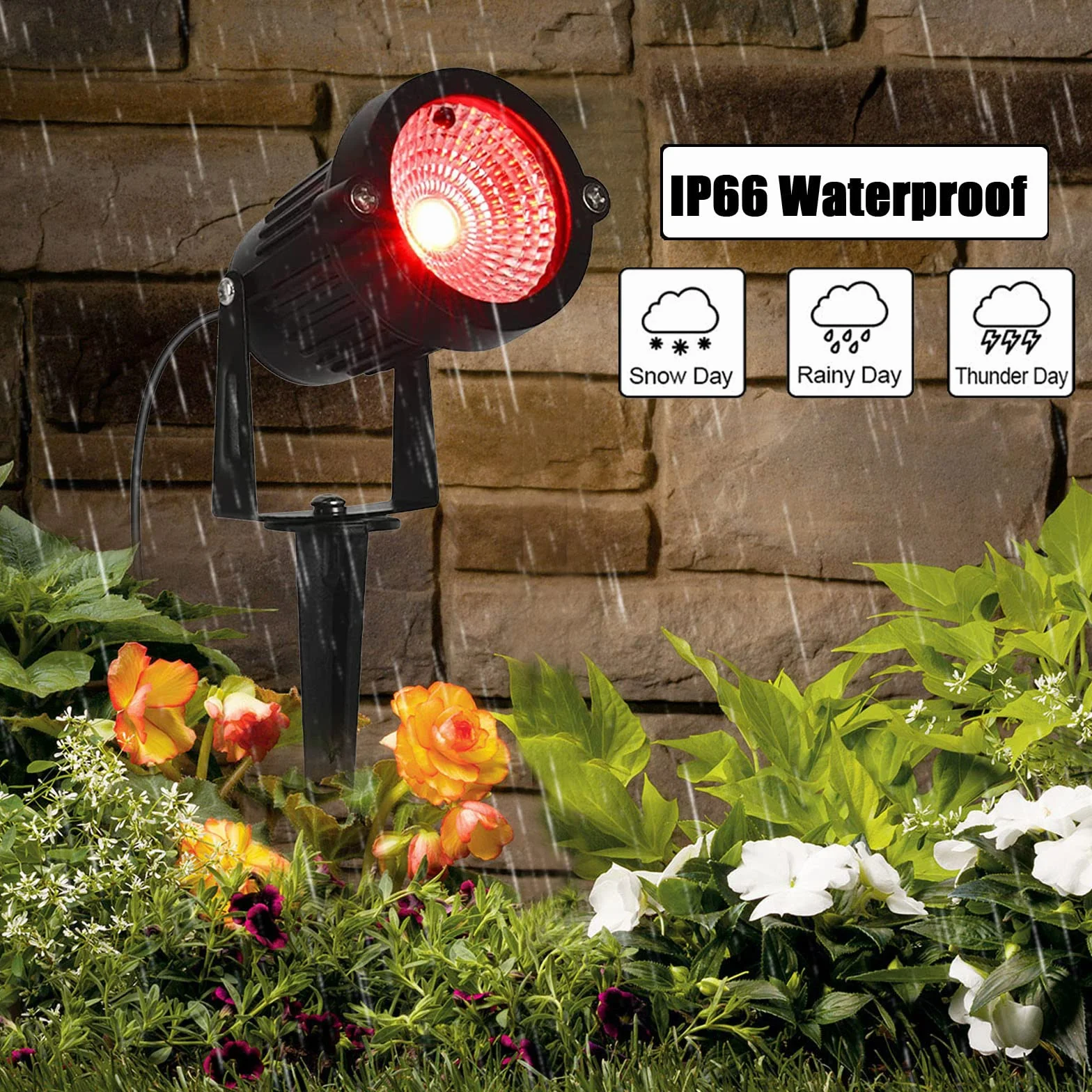 Reflektor LED do ogrodu, oświetlenie sieciowe, wodoszczelność IP66, 5 W, 12 V DC, zmiana kolorów, oświetlenie krajobrazowe, oświetlenie niskonapięciowe, oświetlenie zewnętrzne za pomocą śledzi