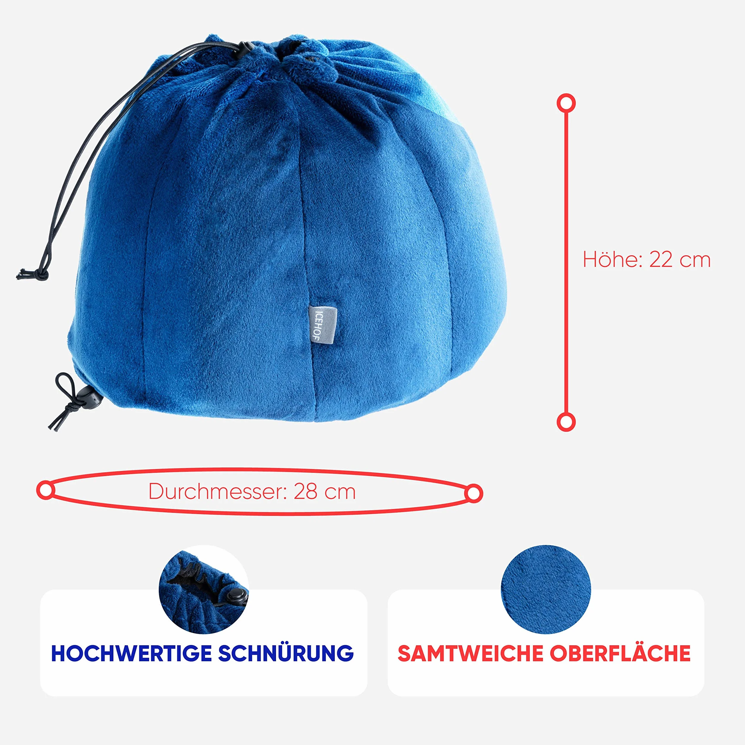 ICEHOF Czapka chłodząca żelowa z 8 wkładami chłodzącymi na chemioterapię migrenę bóle głowy