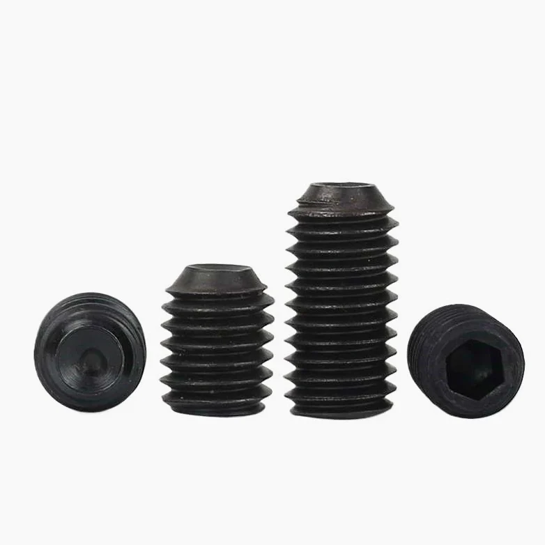 10/50 Sztuk M2 .5 M3 M4 M5 M6 M8 DIN916 Czarny Gatunek 12.9 Stal Stopowa Sześciokątne Gniazdo Allen Cup Point Śruba Dociskowa Zestaw Śrub(30mm,M6 50pcs)