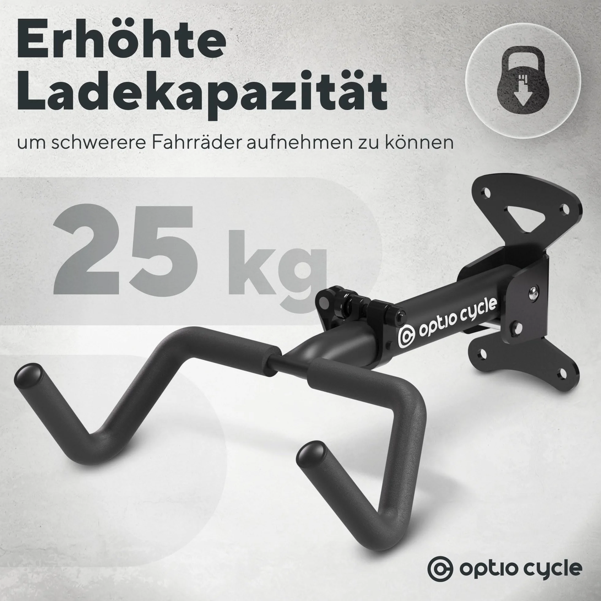 Uchwyt Rowerowy na Ścianę Poziomy Składany – Wieszak na Rower do E-Bike, MTB, Gravel i Roweru Szosowego do 25 kg | Stojak do Garażu, Piwnicy i Mieszkania