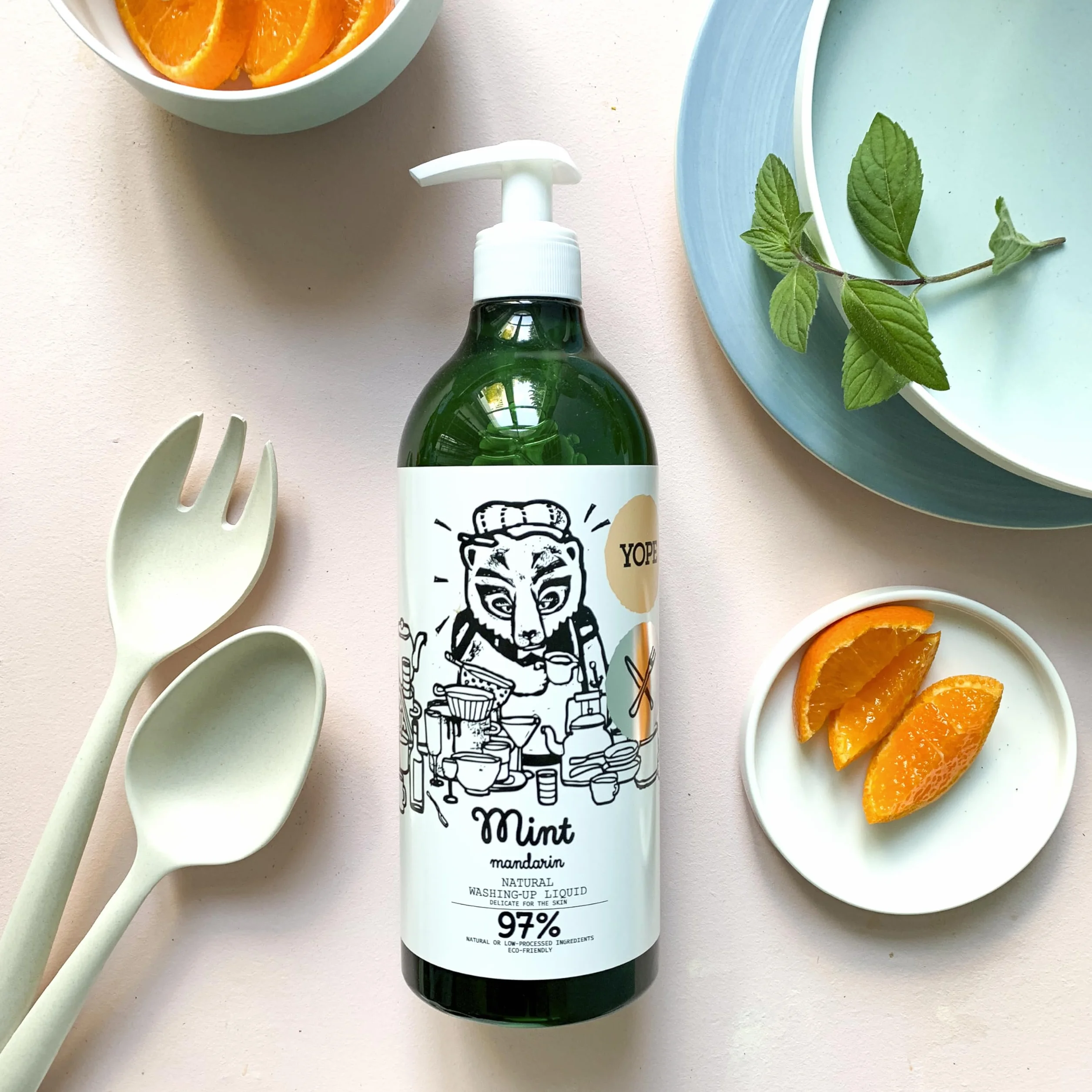 YOPE Naturalny płyn do mycia naczyń Mięta i mandarynka 750 ml