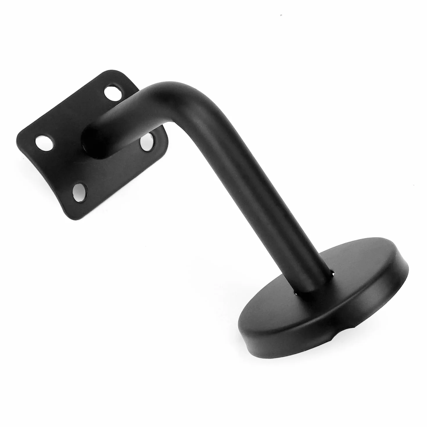 QWORK® Zestaw 5 uchwytów schodowych ze stali nierdzewnej - czarny - 60x80 mm zakrzywiony