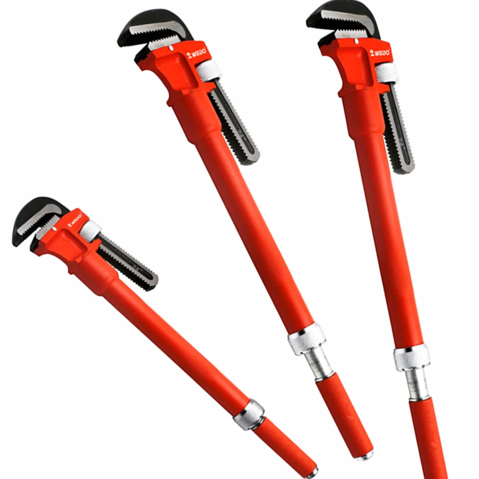 WEDO Klucz do rur, 61 cm klucz do rur o dużej wytrzymałości, regulowany klucz hydrauliczny z wysuwanym uchwytem, regulowany prosty klucz do rur, pojemność szczęk 95 mm