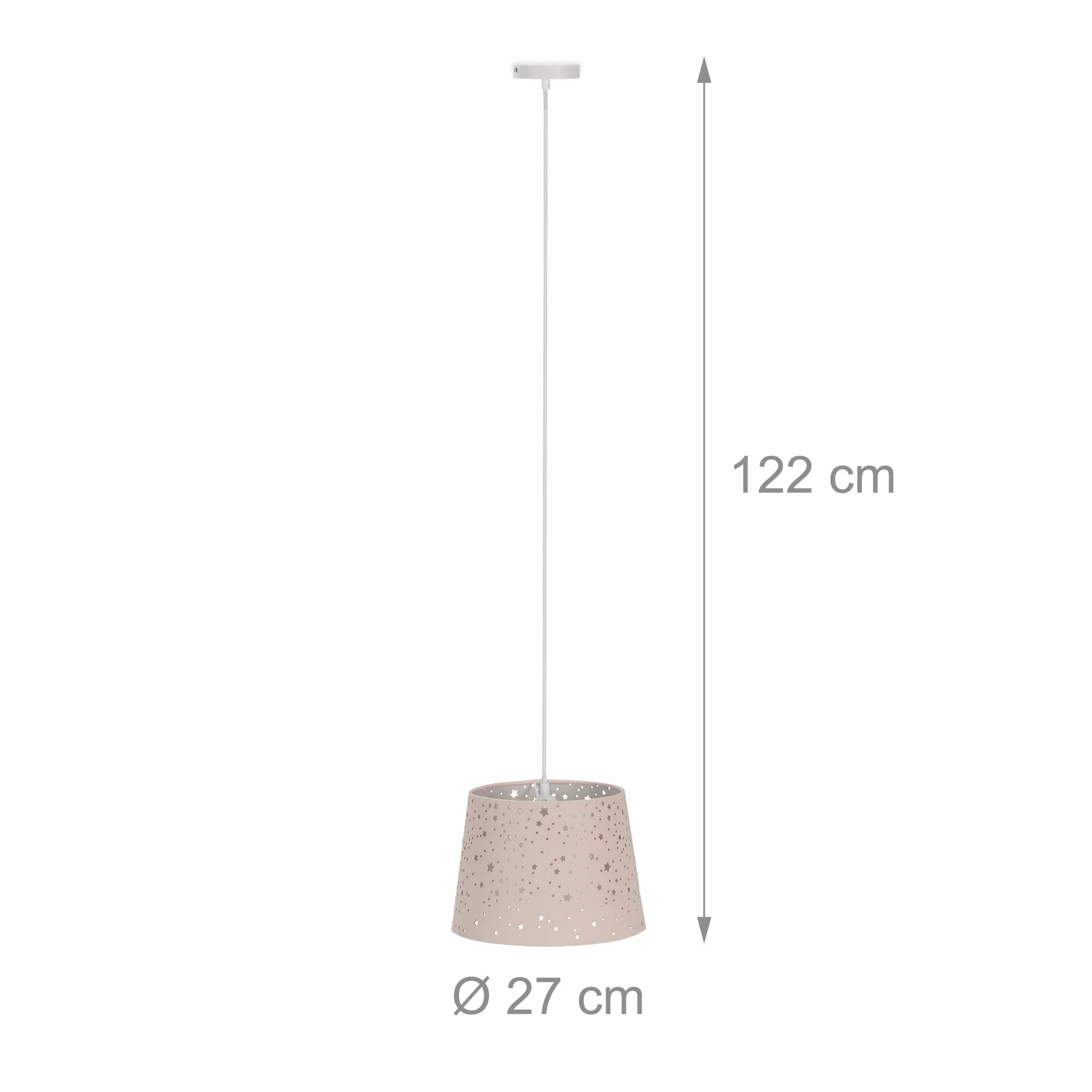 Relaxdays lampa dziecięca gwiazdki wisząca E27 różowa