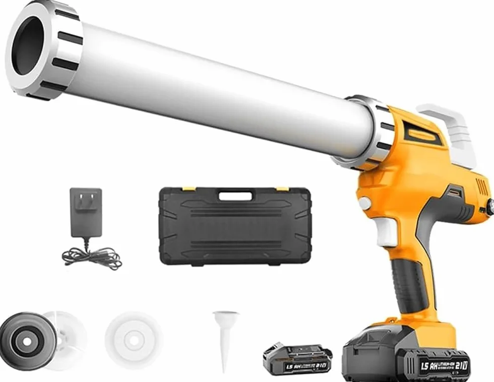 Elektryczny pistolet uszczelniający, bezprzewodowy pistolet uszczelniający 21 V litowo-jonowy do kleju i uszczelniacza, zasilany bateriami, z dyszami, odpowiedni do wkładów 600 ml
