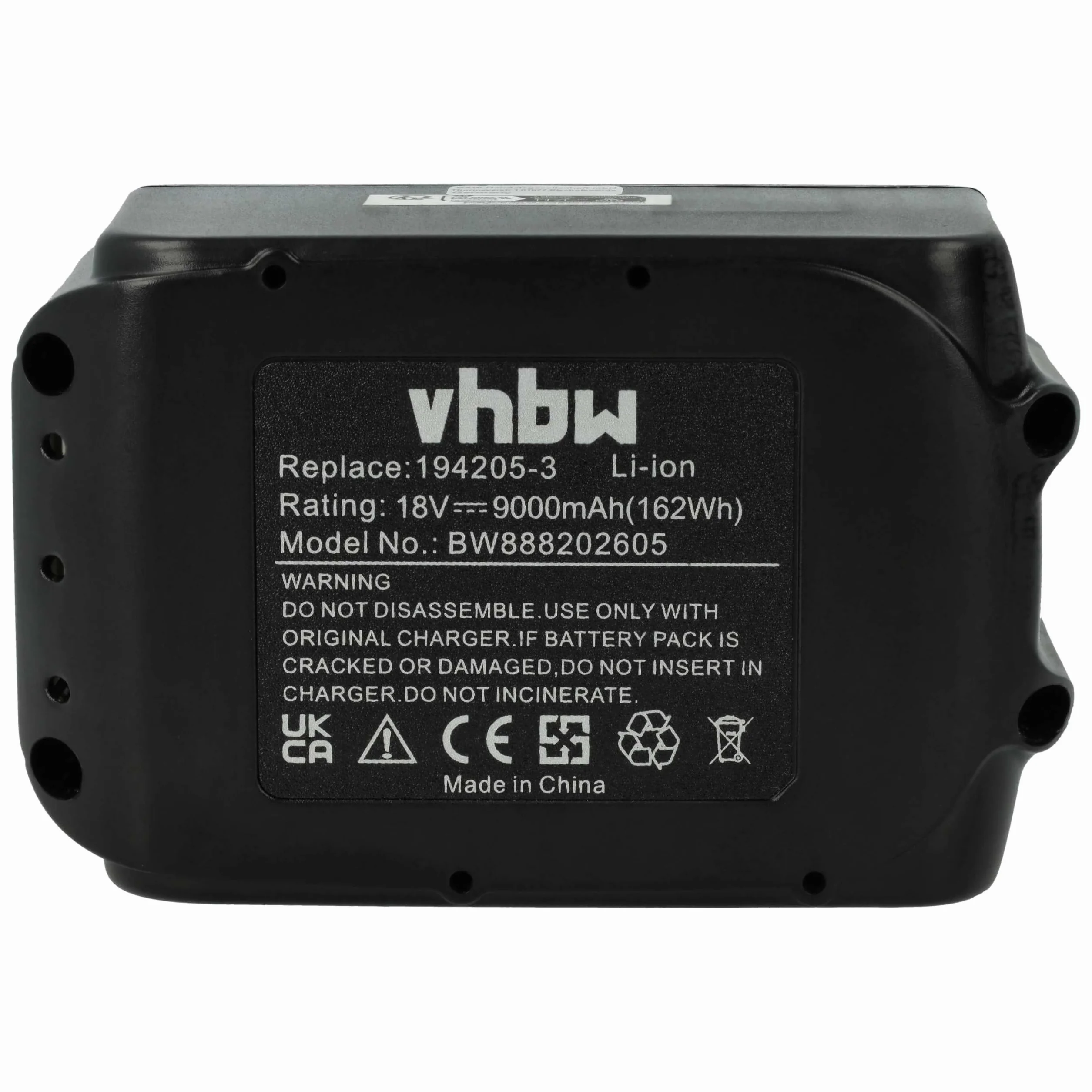 vhbw Akumulator kompatybilny z elektronarzędziami Makita BDF452SHE, BDF452Z, BDF453SHE (9000 mAh, litowo-jonowy, 18 V, 5 ogniw)