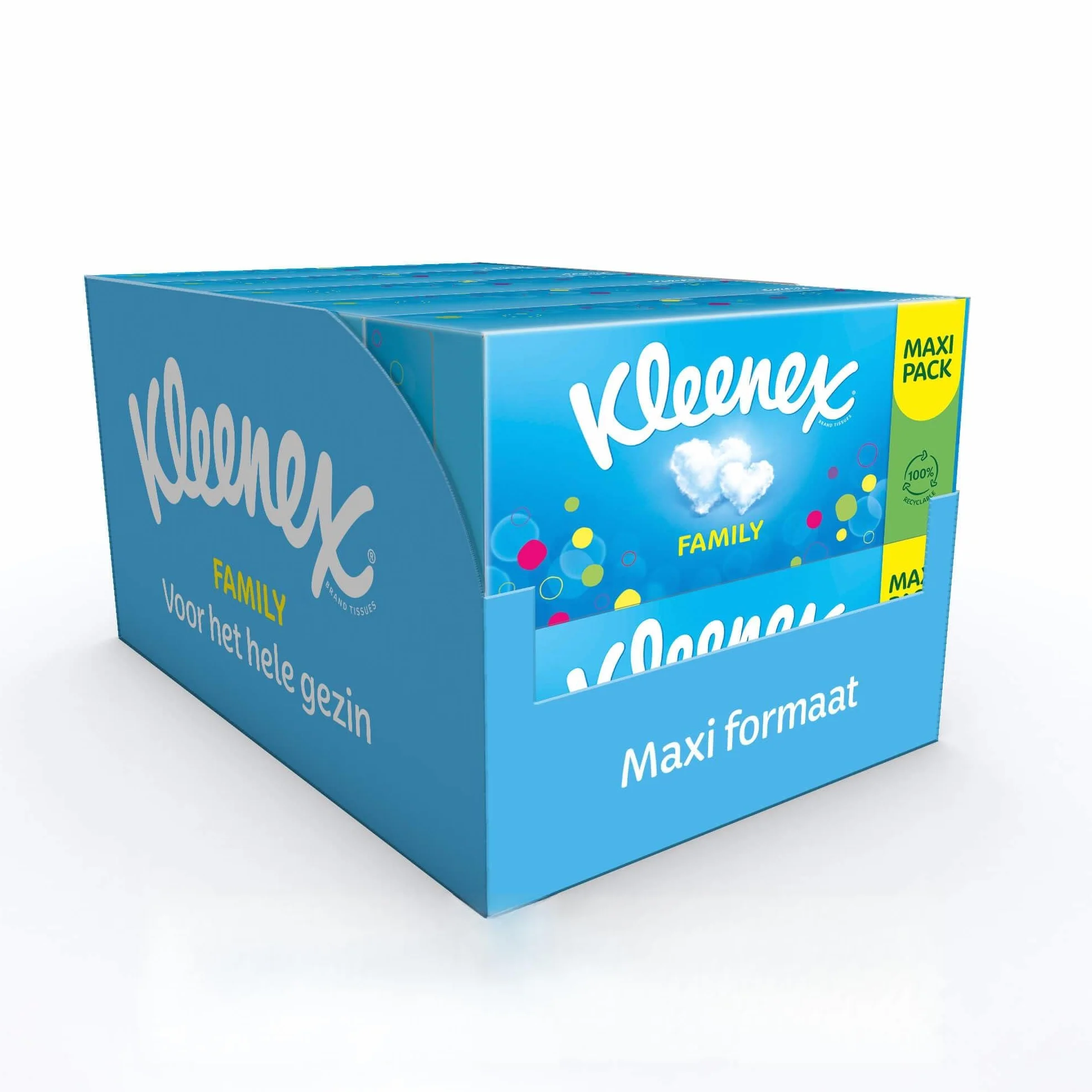 Tkaniny Kleenex Family - 1280 chusteczek - 10 x 128 sztuk - Pudełko na prezent