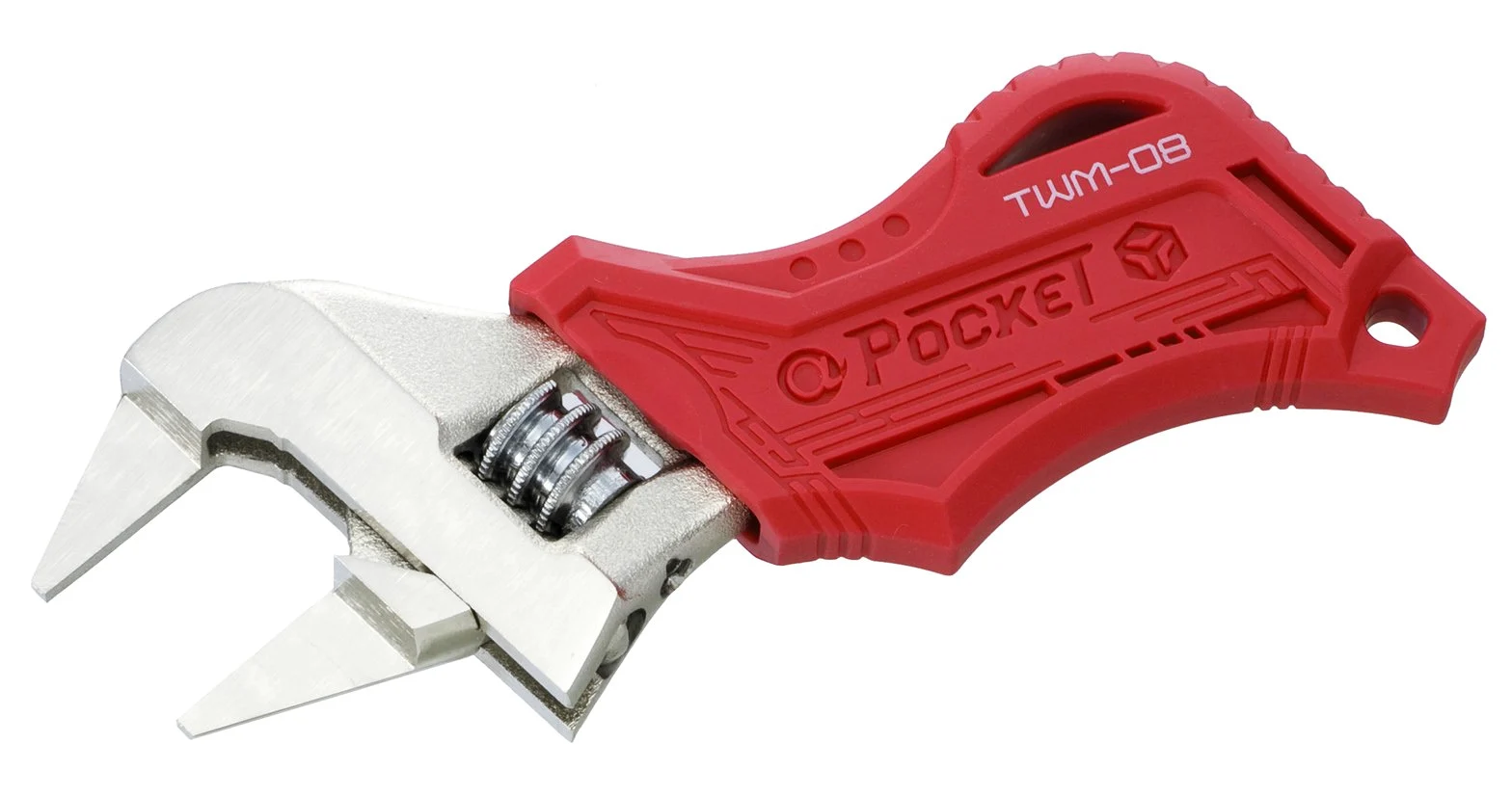 Inteligentny klucz regulowany (typ Stubby) z cienkimi, super cienkimi szczękami 2 mm. ENGINEER twm-08, czerwony, 110 mm