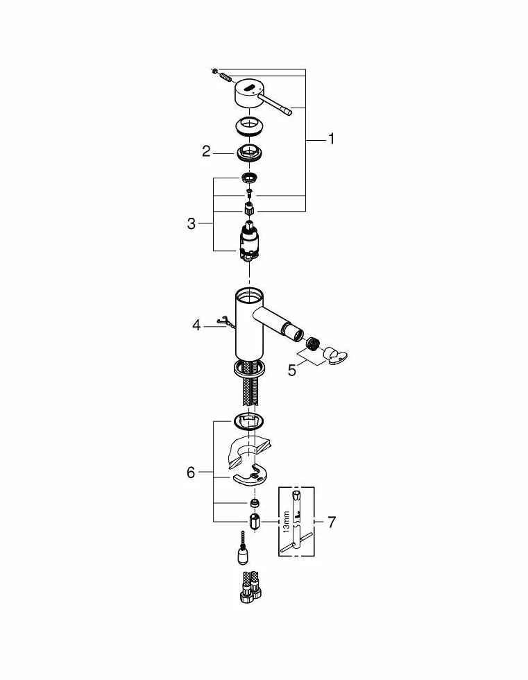 Grohe Essence Jednouchwytowa bateria bidetowa, DN 15 Rozmiar S