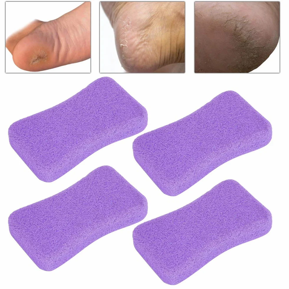 Pumeks do stóp 4 sztuki Peeling z kamienia kalusa Usuwanie twardej skóry Pedicure Scrubber fioletowy