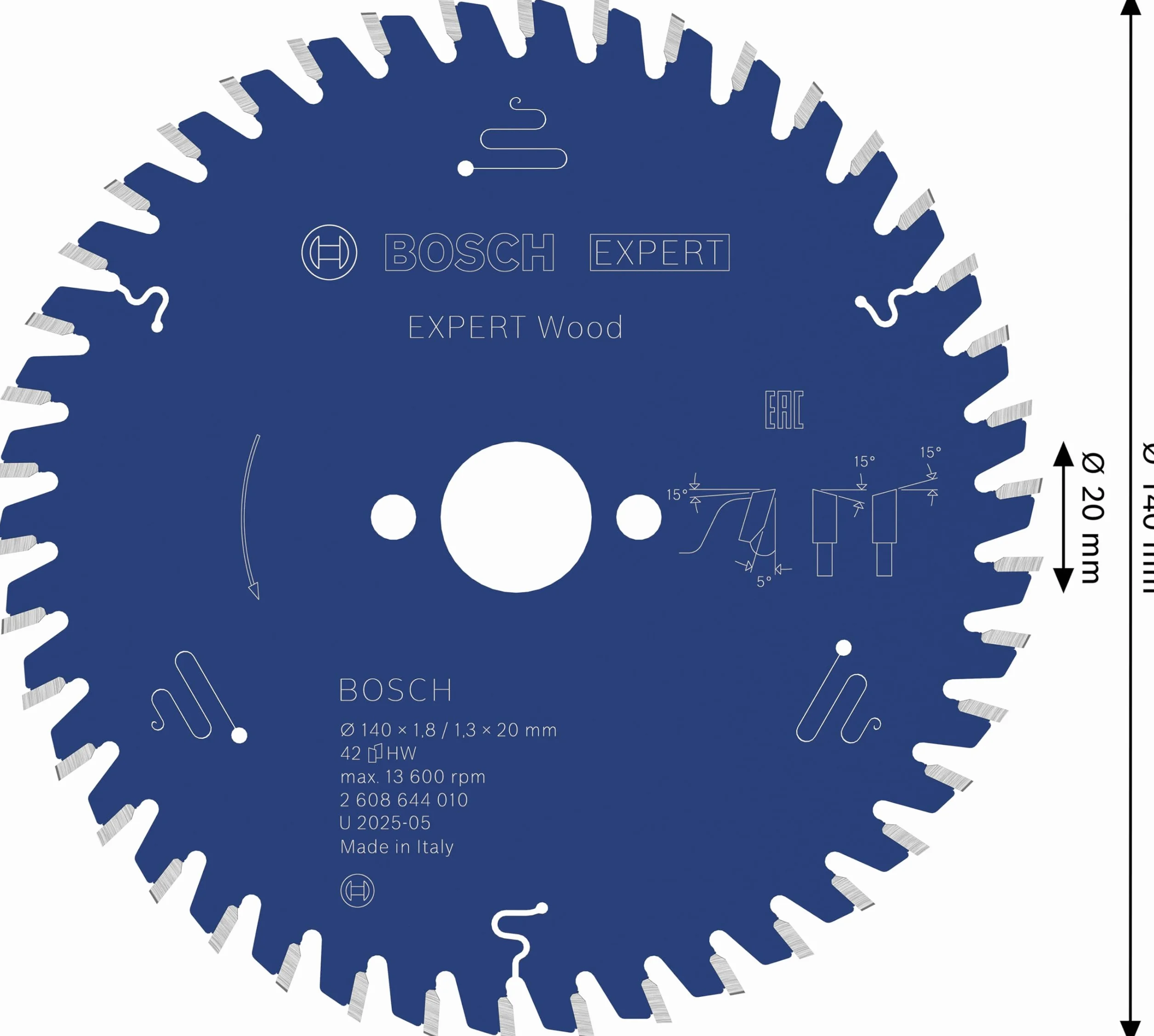 Bosch Professional Brzeszczot do piły tarczowej Expert 140 x 20 x 1,8 mm 42 zęby