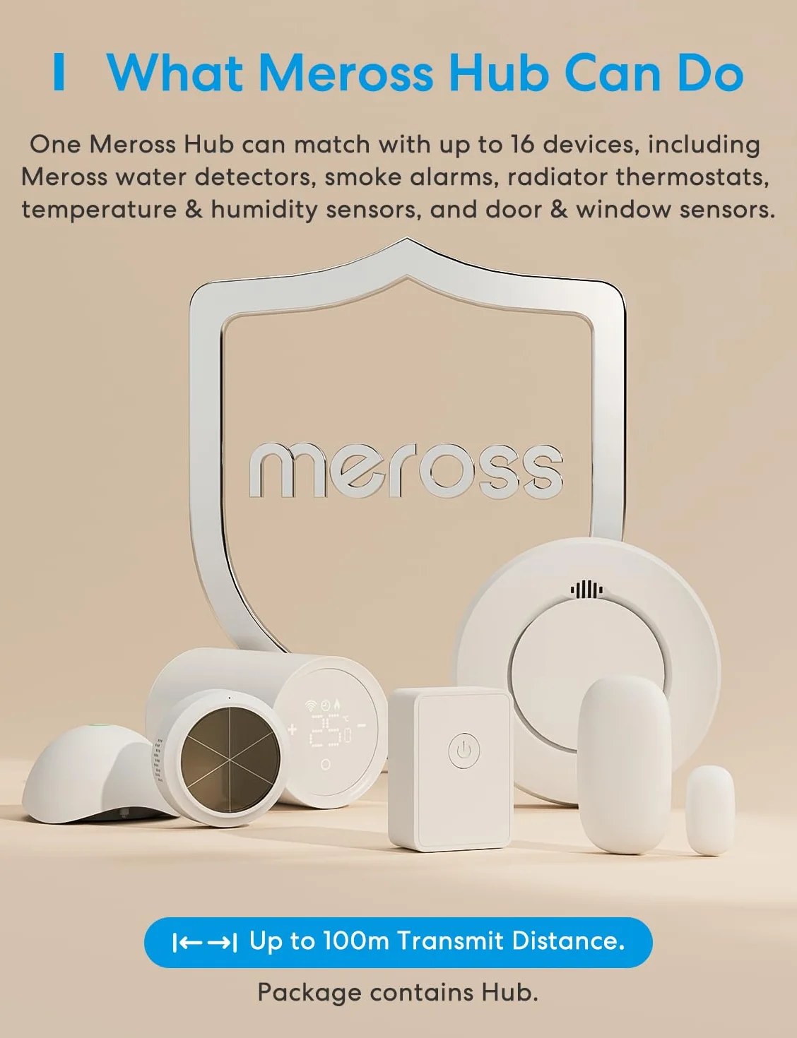 Meross inteligentny Detector do drzwi i okien (z HUB), Mini WiFi czujnik drzwi i okien, kompatybilny z Apple Home, Alexa i Google Home, Alarm antykradzieżowy do automatyki domowej