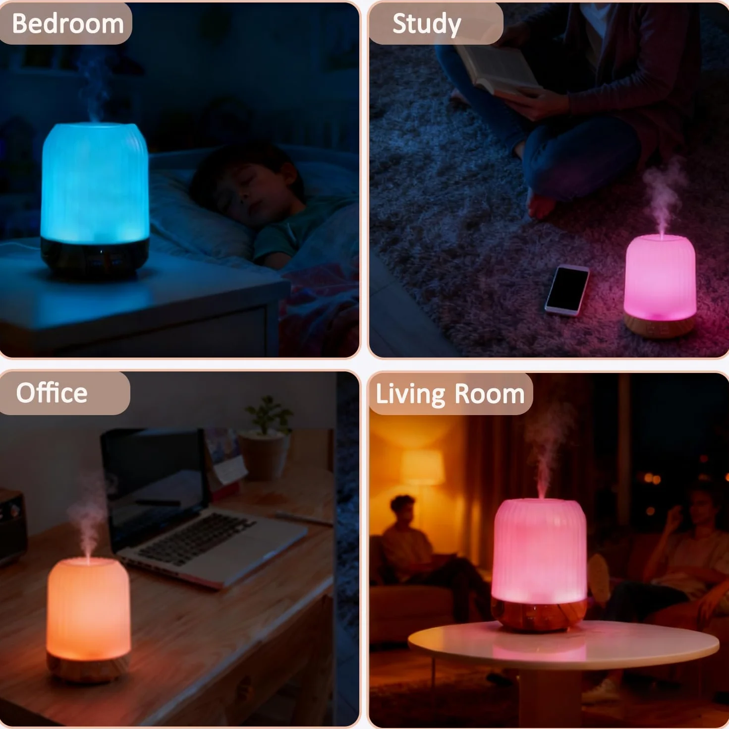Dyfuzor zapachowy 250 ml olejków eterycznych z timerem 7 kolorami LED bez BPA