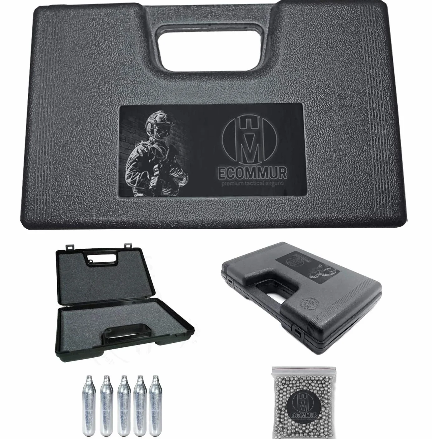 Ekommur. Legendy Makarov UX| Pistolet półautomatyczny na śrut 4,5mm (Steel BB's Balls) + teczka + śrut i CO2