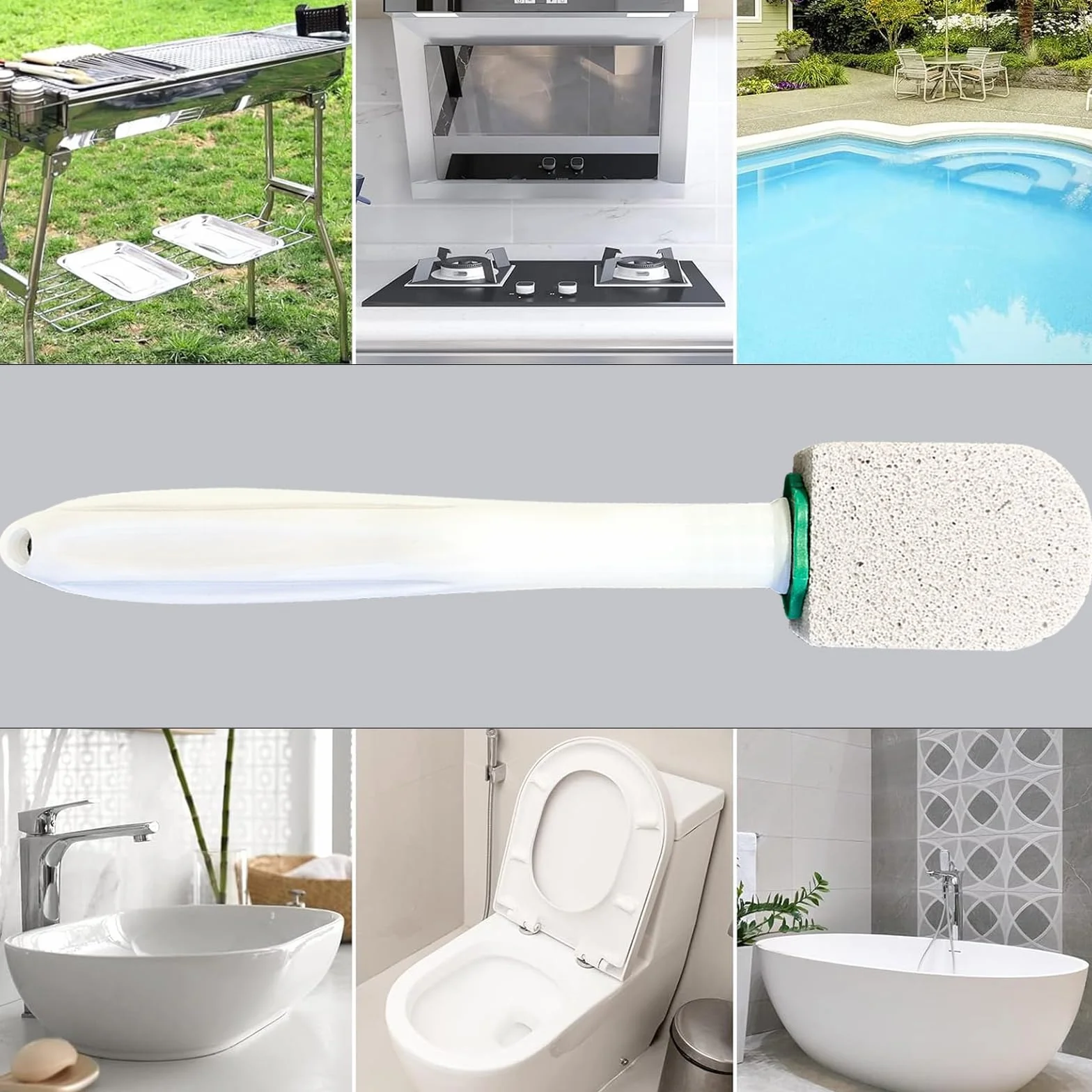 Zestaw 5 sztuk pumeksu WC z 1 uchwytem, środek do czyszczenia toalety, pumeksu do łazienki, toalety, kuchni, basenu, głębokie plamy
