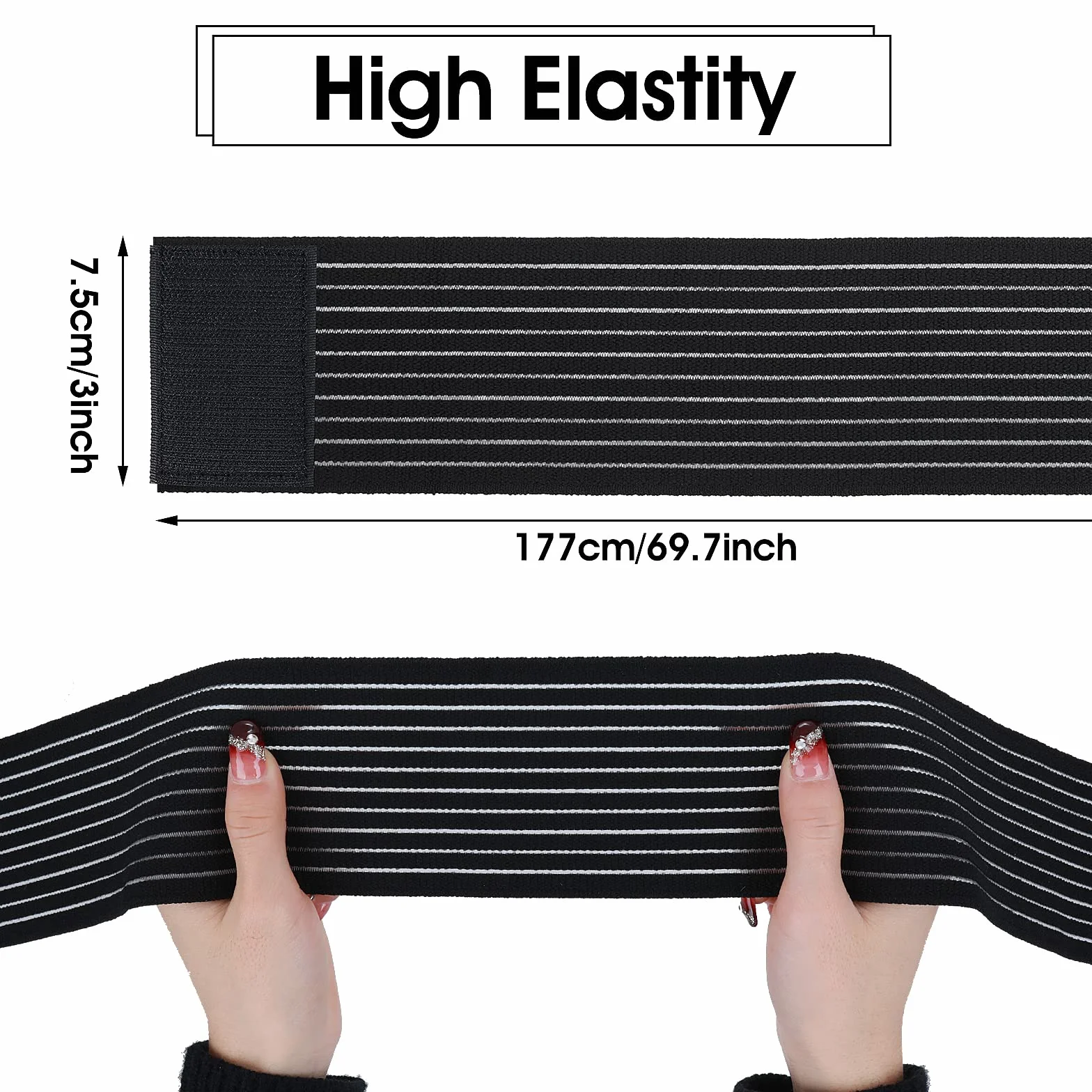 Abeillo 2 bandaże na kolana, wsparcie kolana, 180 cm, bandaż sportowy, elastyczny bandaż na łydki, do studia fitness, na ramiona, łokcie, łydki, rękę, kostkę, nadgarstek, kolana, rękę, rękę, bandaż