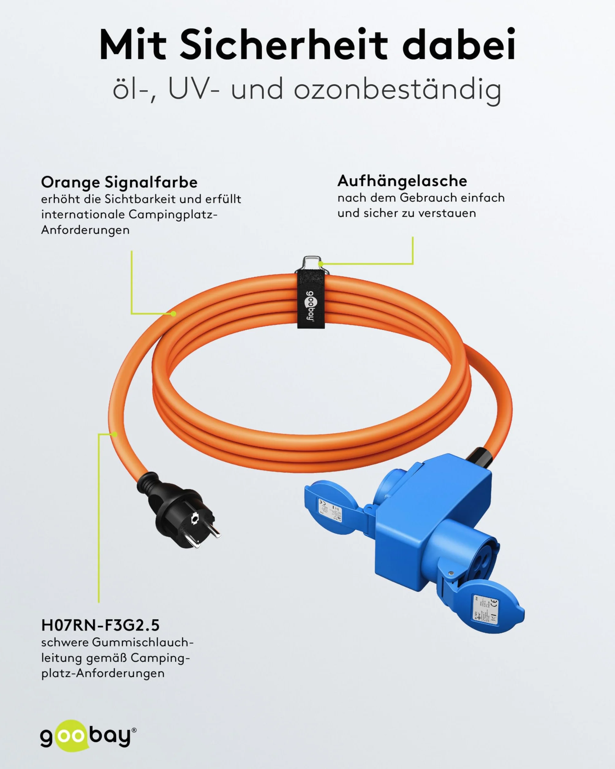 goobay Kabel adaptera CEE do przyczepy kempingowej 1,5 m