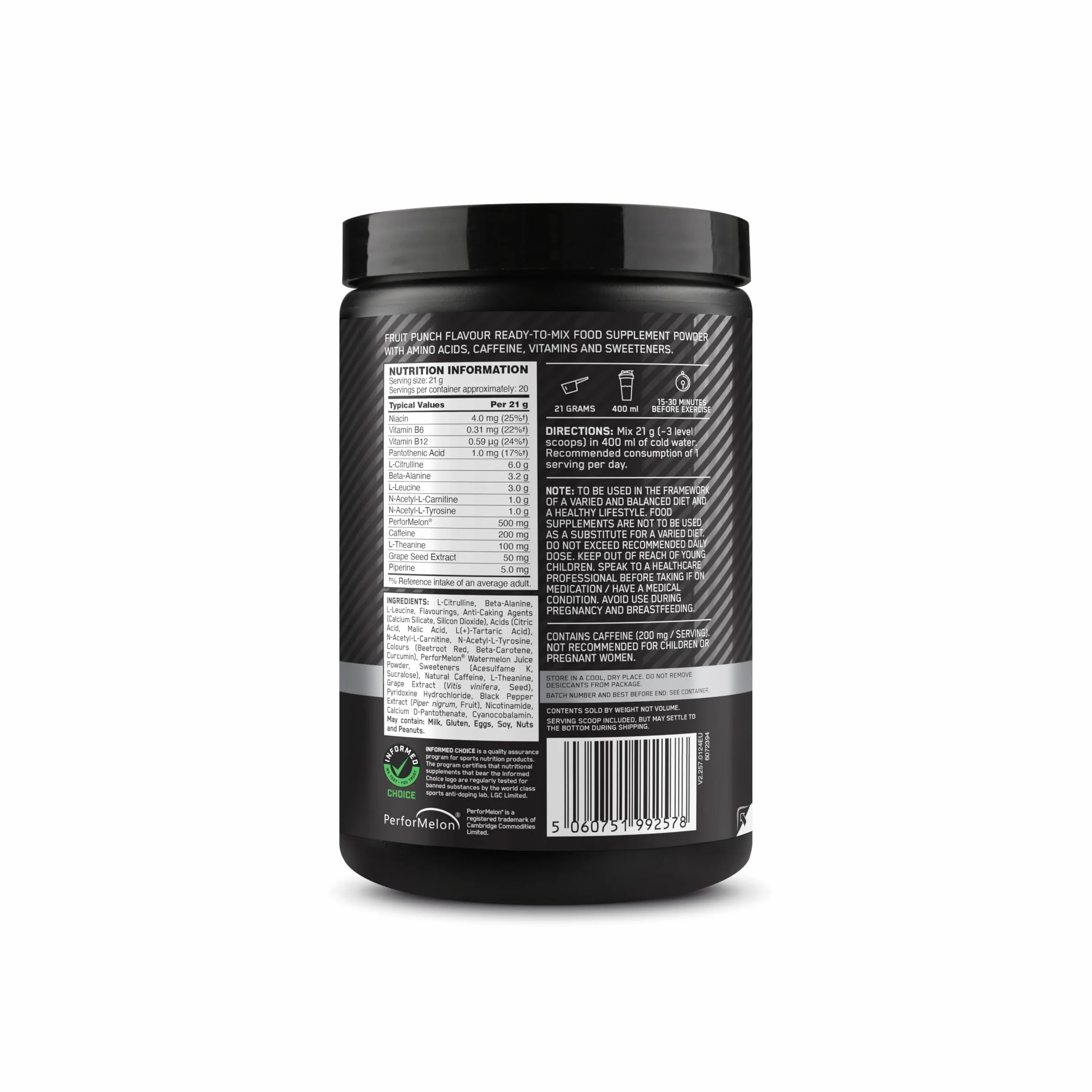 Optimum Nutrition Gold Standard przedtreningowa odżywka energetyczna monohydrat kreatyny beta-alanina kofeina wit. B12 B6 Fruit Punch 420 g
