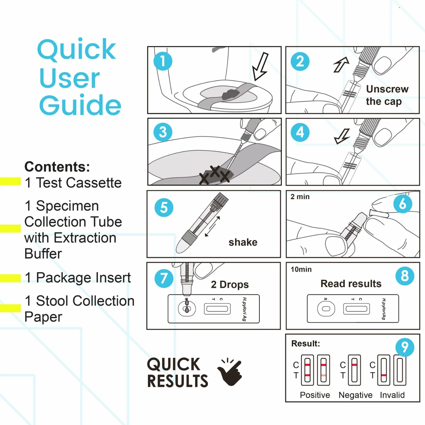 Accudoctor Helicobacter Pylori test kału detekcja antygenu autotest szybki test zestaw heliobacter priori check autotest domowy w domu autotest sprawdź test oddechowy tester test zdrowotny h.pylori