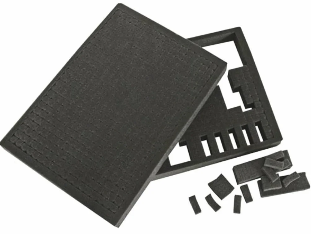 Perel Aluminiowa walizka narzędziowa 455 x 330 x 152 mm z pianką do wycinania i pianką falistą, z zamkiem na klucz (2 klucze), twarda walizka transportowa na narzędzia, aparat, laptop i sprzęt