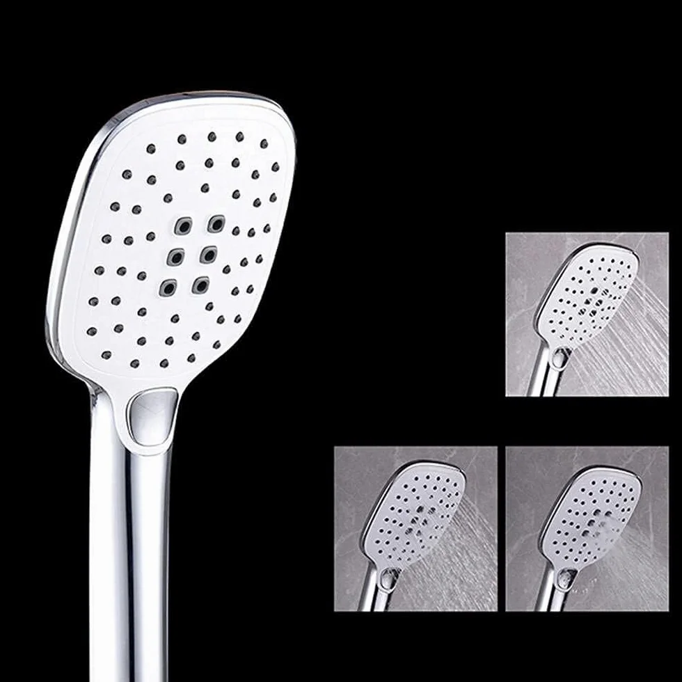 Bateria ścienna mosiężna do wanny z prysznicem ręcznym, mieszaczem ciepłej i zimnej wody, zaworem ceramicznym, chromowana powłoka - konstrukcja oszczędzająca miejsce