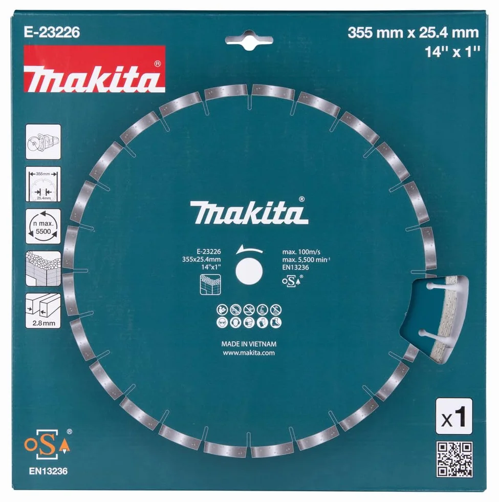 Makita Tarcza diamentowa 355 mm x 25,4 mm E-23226 cięcie na mokro i na sucho