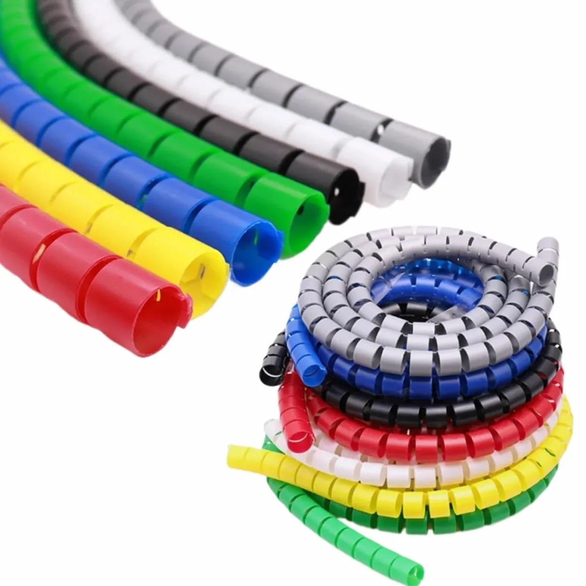 Osłona ochronna kabla, 1 szt. 30mm 35mm średnica rury spiralna linia kablowa spiralny nawijający przewód organizator rur(Red,35mm 5 Meters)